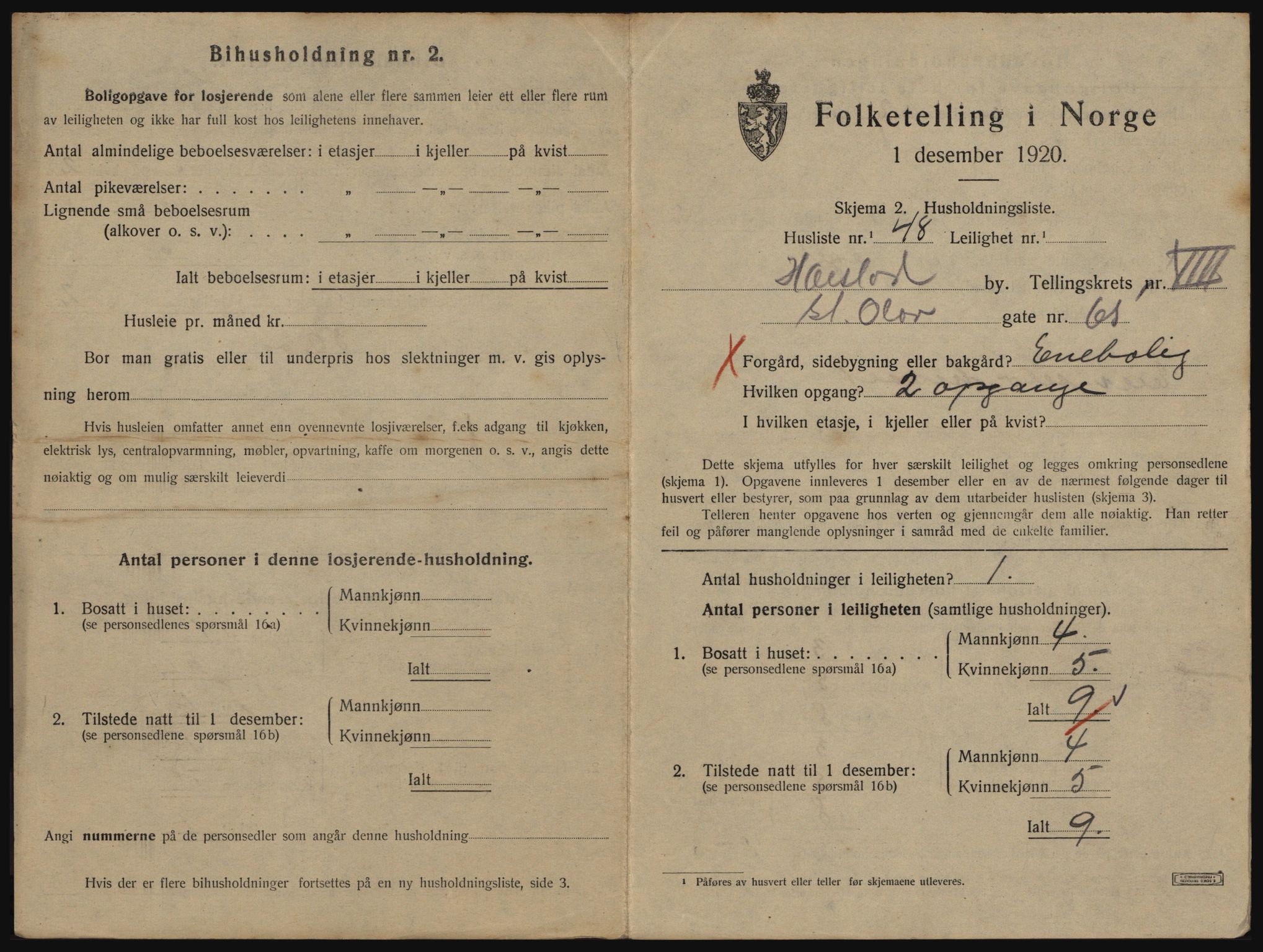 SATØ, 1920 census for Harstad, 1920, p. 2283