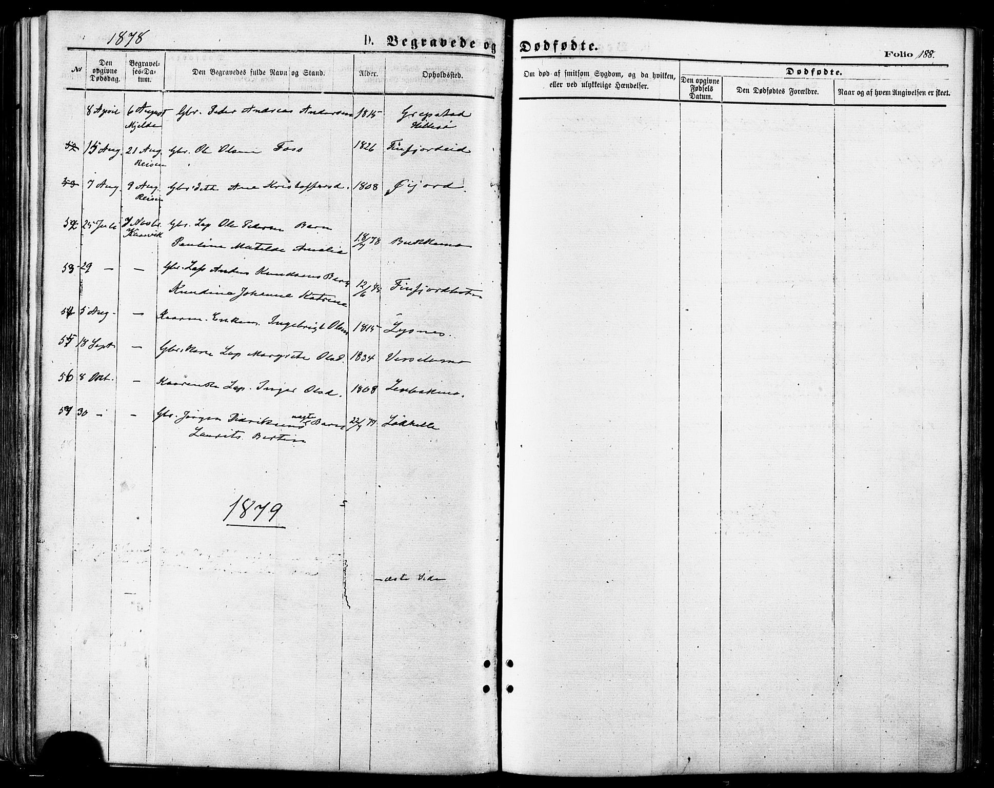 Lenvik sokneprestembete, SATØ/S-1310/H/Ha/Haa/L0010kirke: Parish register (official) no. 10, 1873-1880, p. 188
