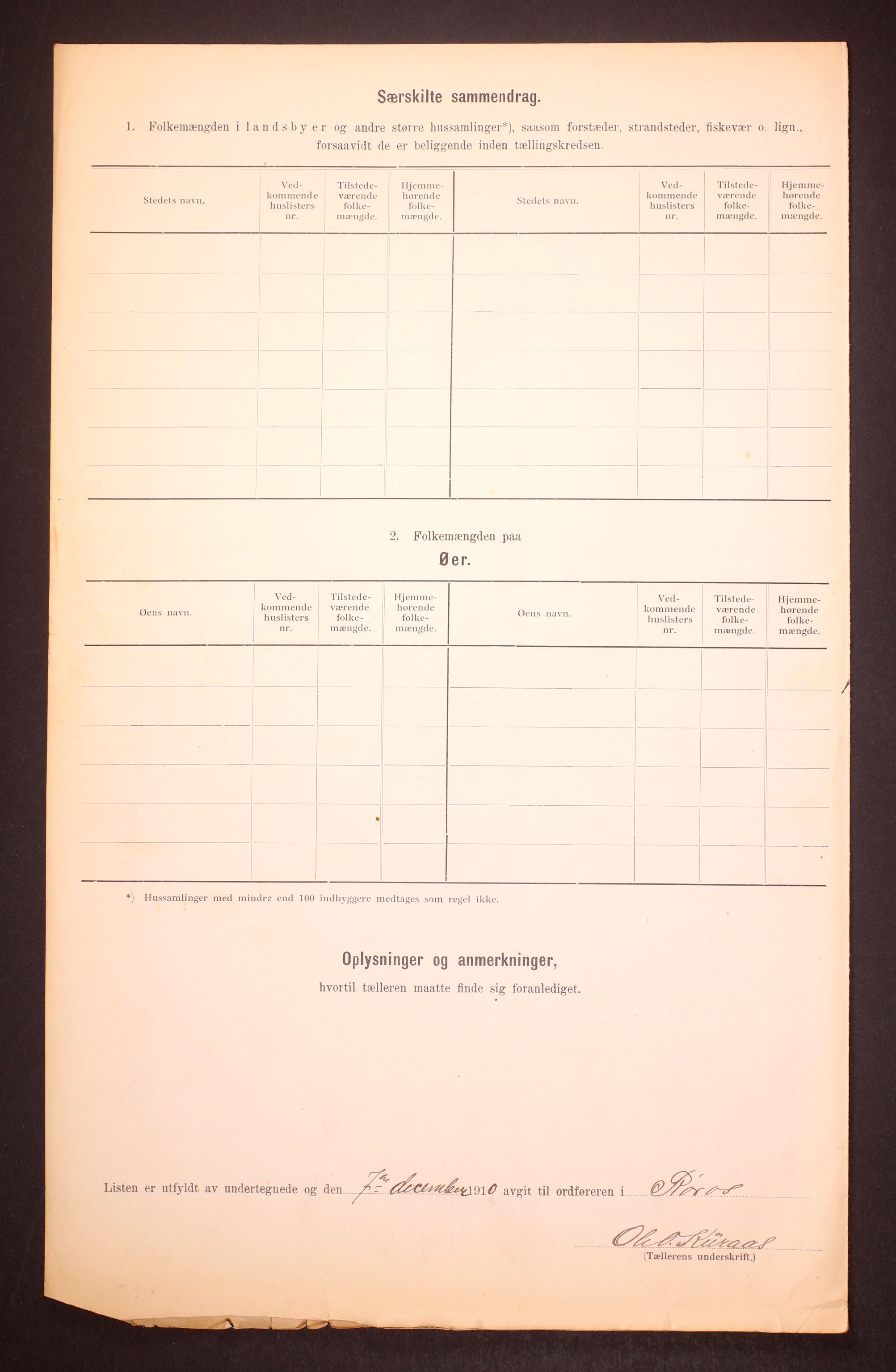 RA, 1910 census for Røros, 1910, p. 7