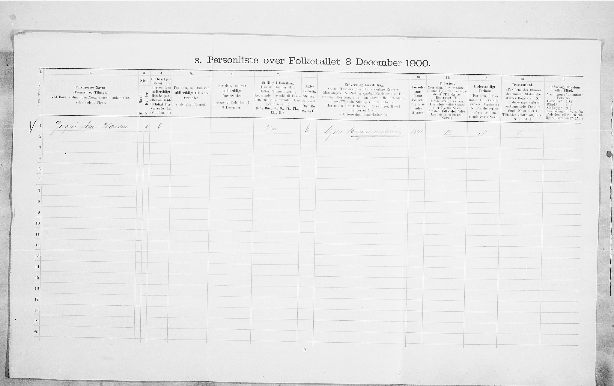 SAO, 1900 census for Kristiania, 1900, p. 86724