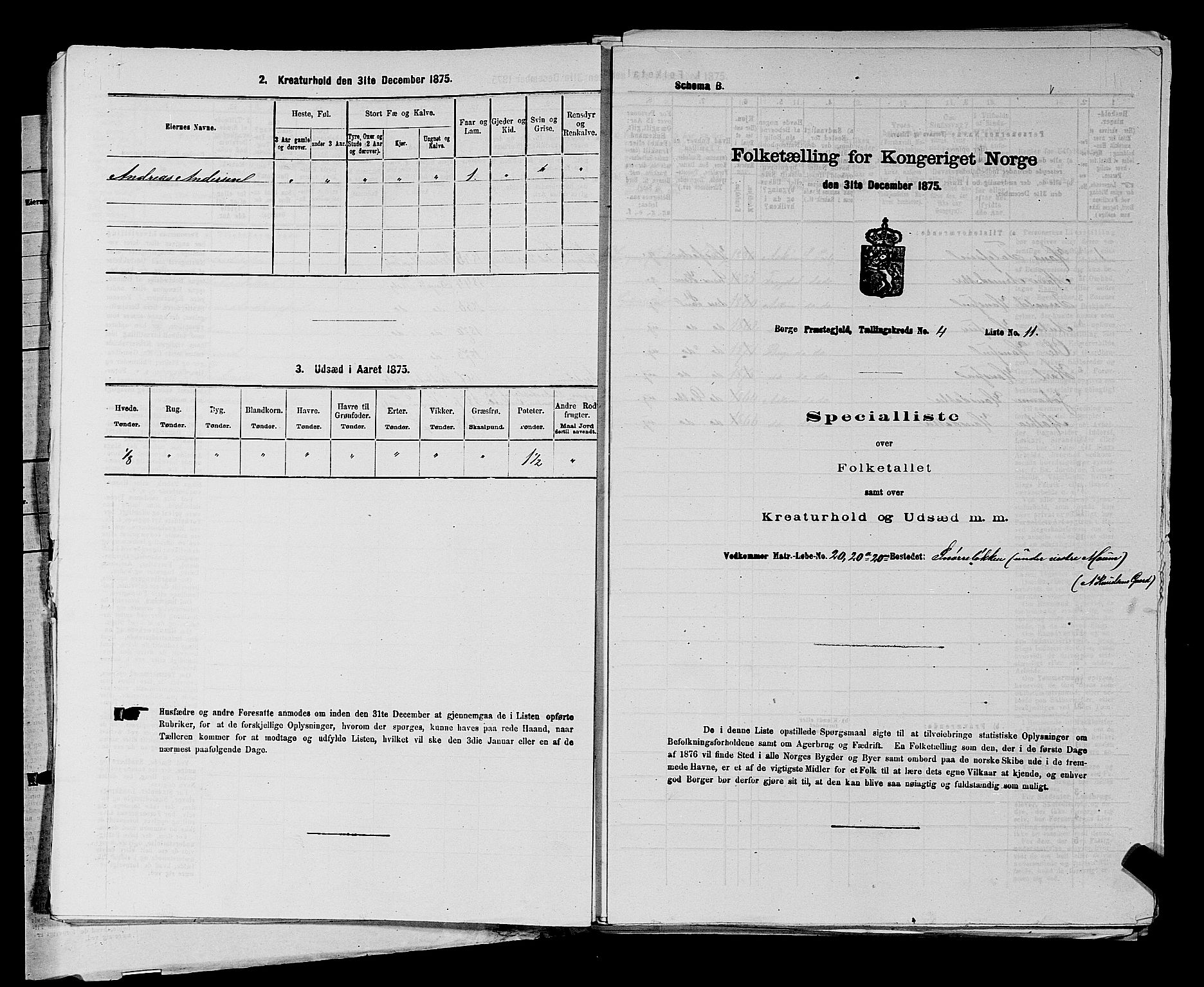 RA, 1875 census for 0113P Borge, 1875, p. 540