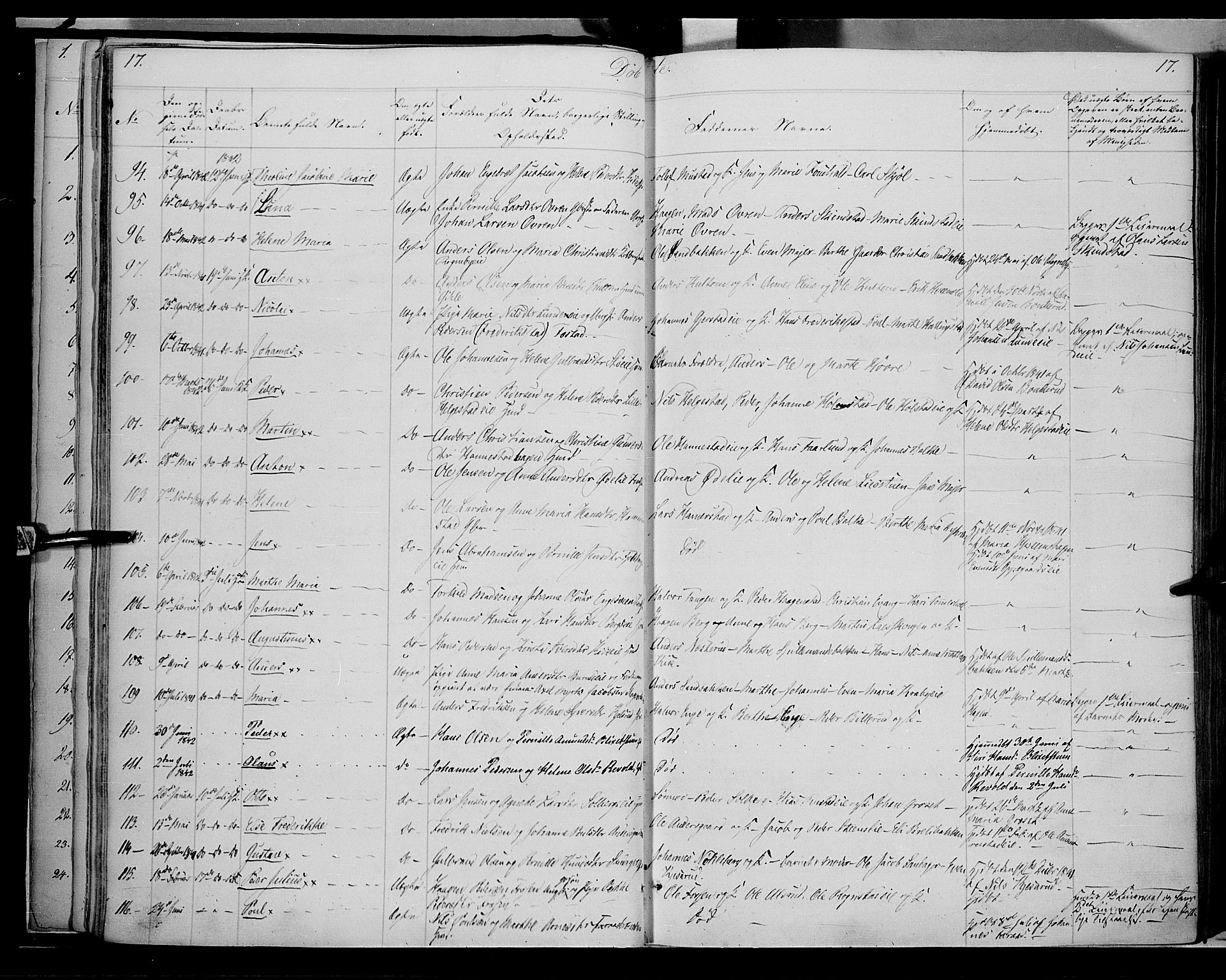 Østre Toten prestekontor, SAH/PREST-104/H/Ha/Haa/L0002: Parish register (official) no. 2, 1840-1847, p. 17