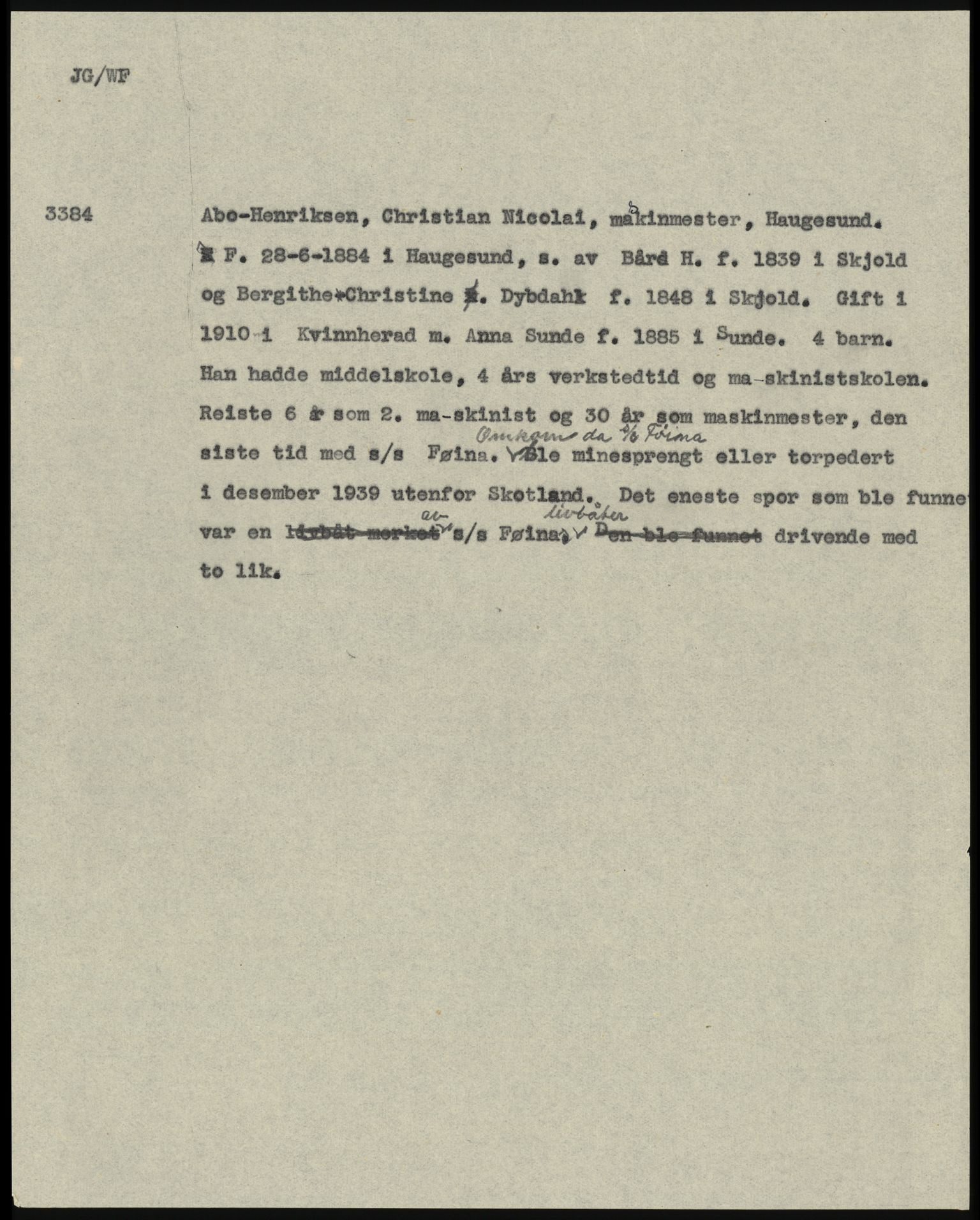 Sosialdepartementet, Våre Falne, RA/S-1708/E/Ee/L0025: Personmapper: Abelsen 01 - Amundsen, H. 65, 1945-1951, p. 49