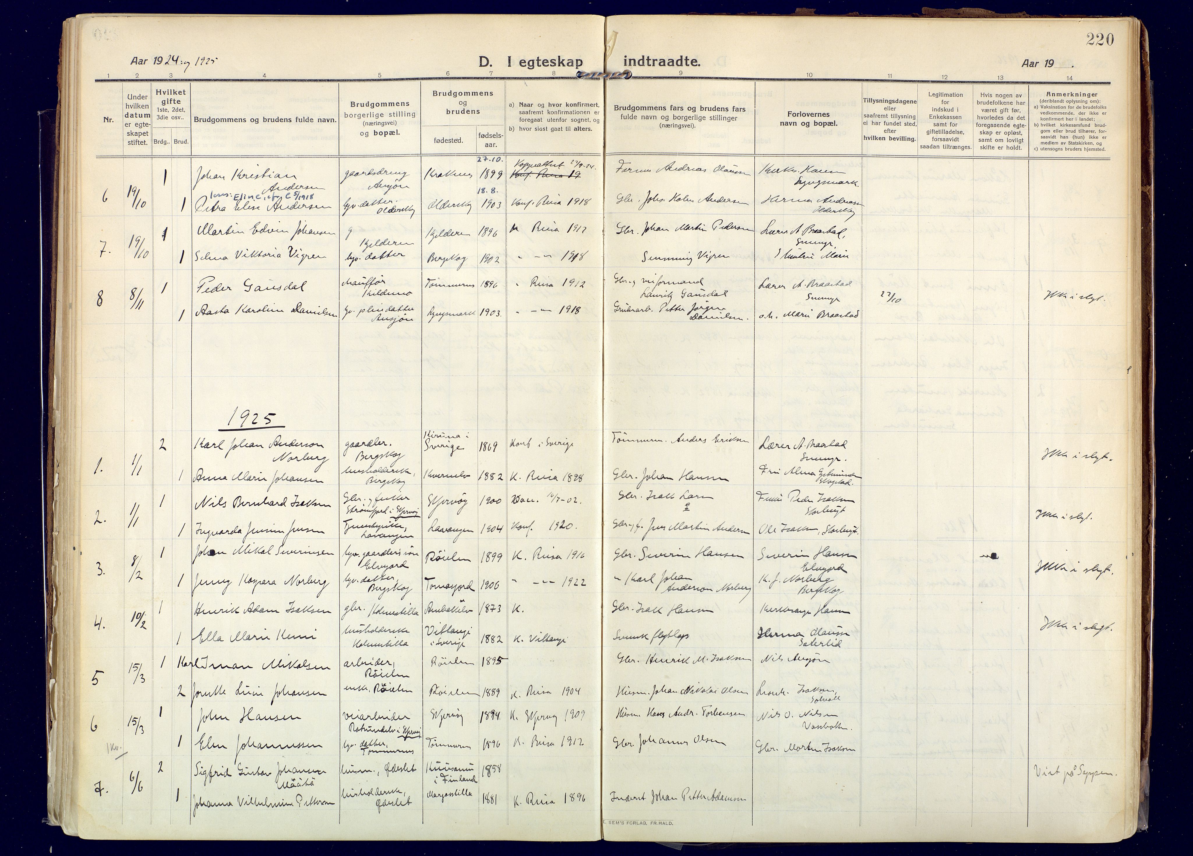 Skjervøy sokneprestkontor, AV/SATØ-S-1300/H/Ha/Haa: Parish register (official) no. 20, 1911-1931, p. 220