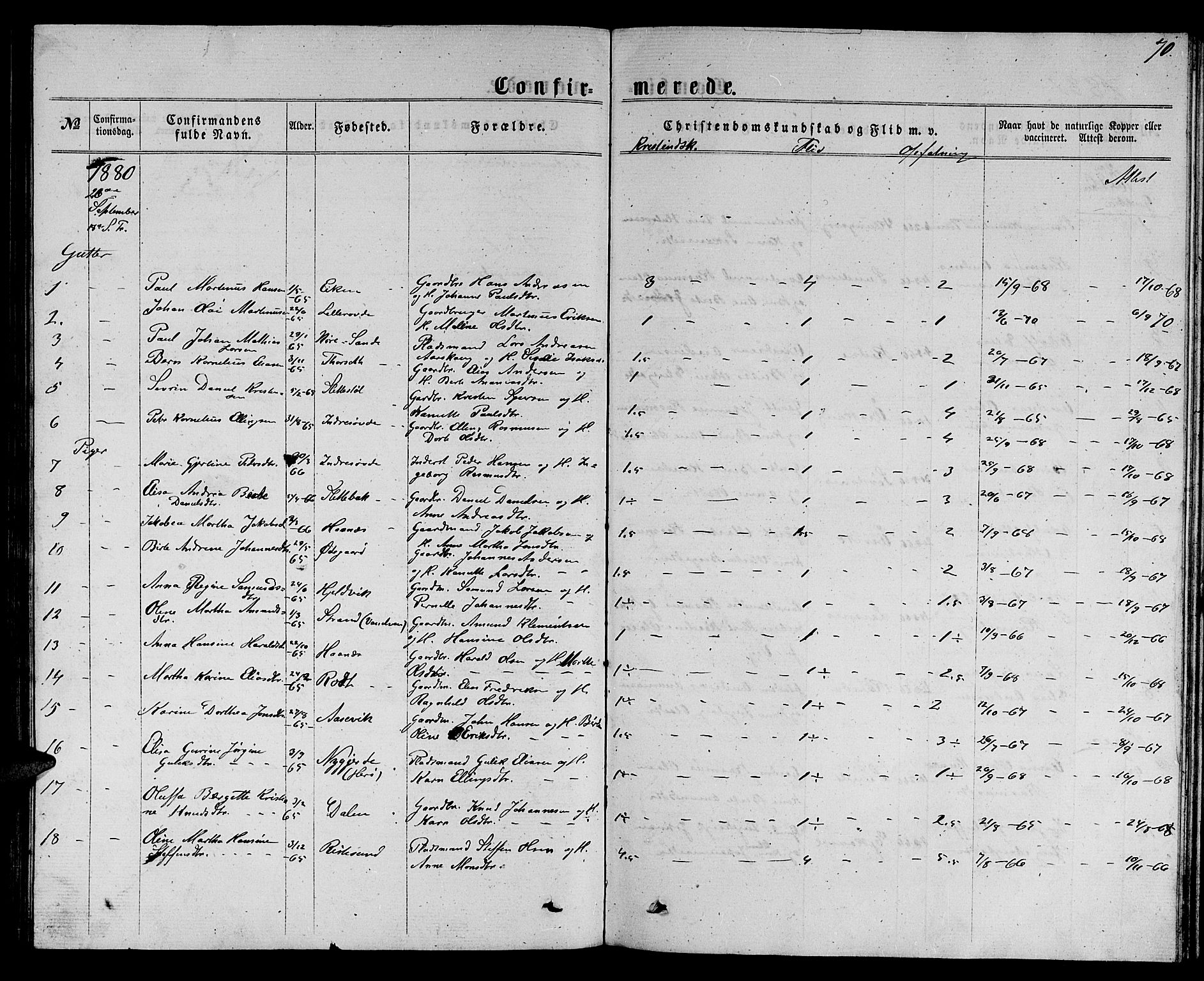 Ministerialprotokoller, klokkerbøker og fødselsregistre - Møre og Romsdal, SAT/A-1454/504/L0059: Parish register (copy) no. 504C01, 1863-1883, p. 70