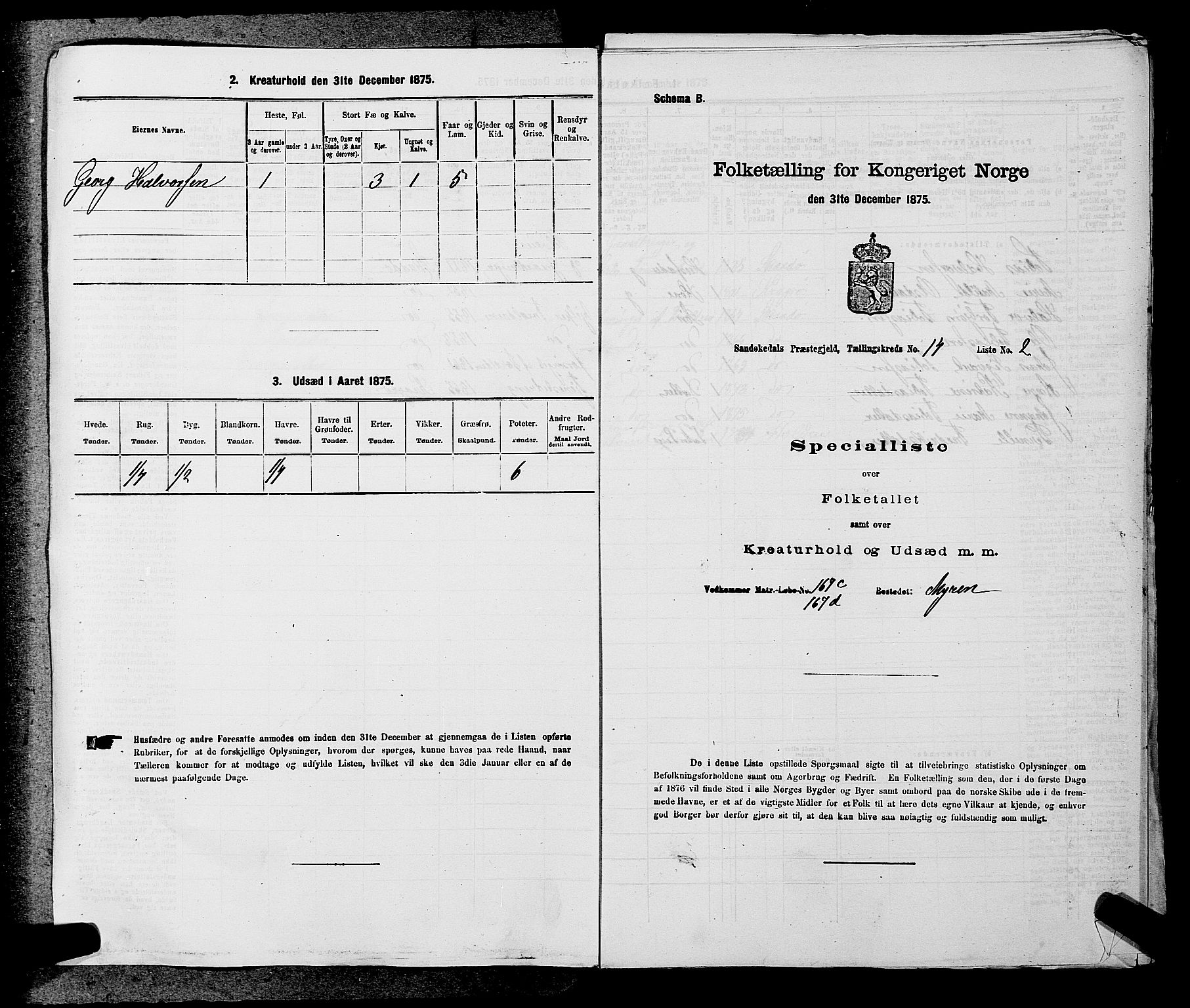 SAKO, 1875 census for 0816P Sannidal, 1875, p. 934