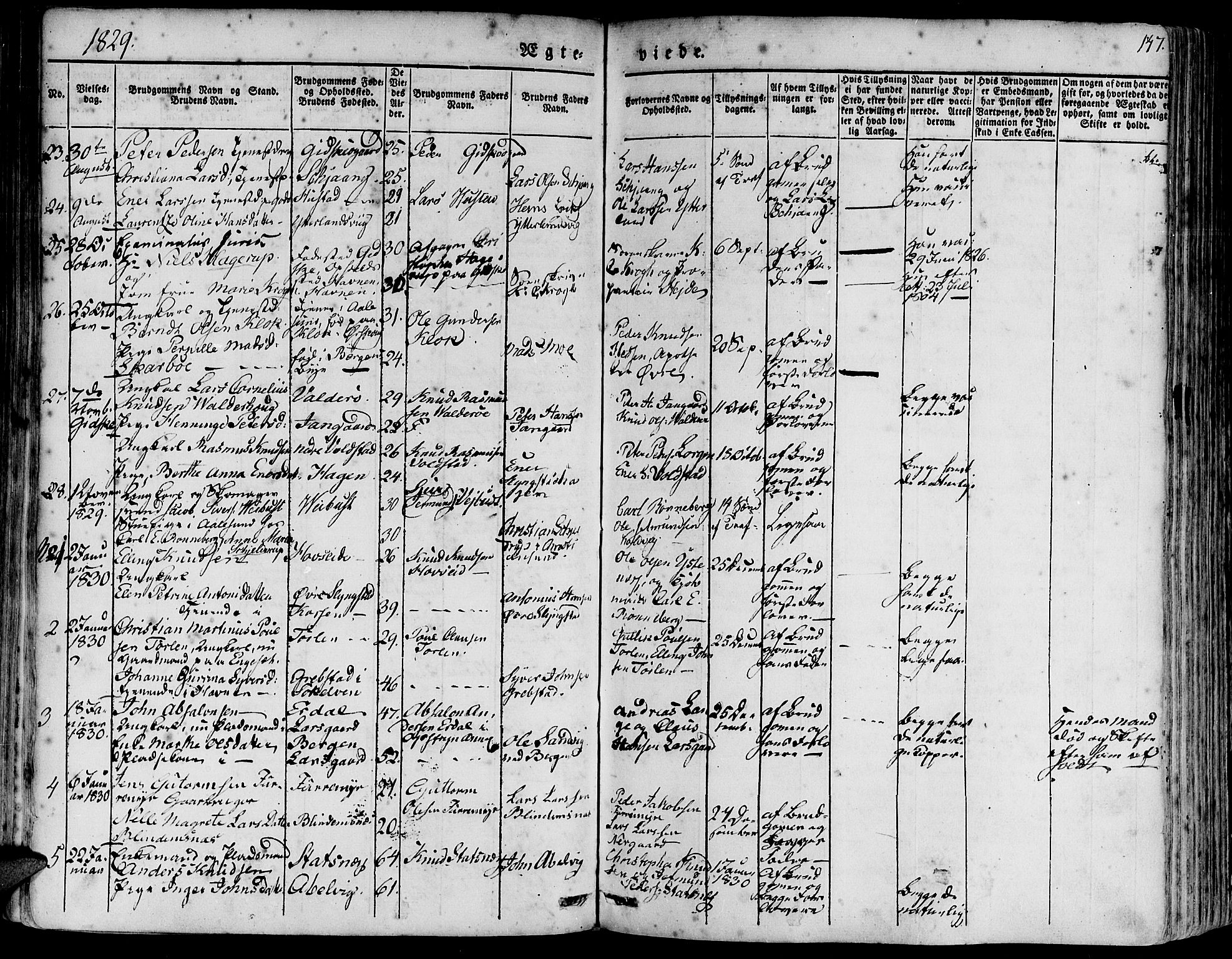 Ministerialprotokoller, klokkerbøker og fødselsregistre - Møre og Romsdal, AV/SAT-A-1454/528/L0395: Parish register (official) no. 528A06, 1828-1839, p. 147