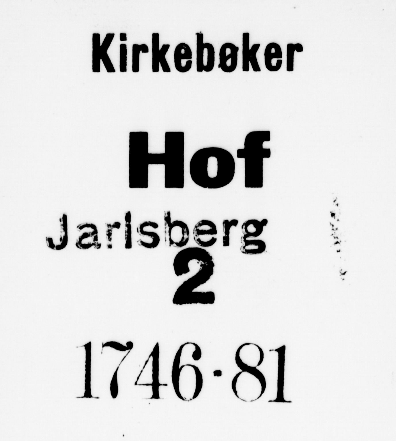 Hof kirkebøker, AV/SAKO-A-64/F/Fa/L0002: Parish register (official) no. I 2, 1746-1781