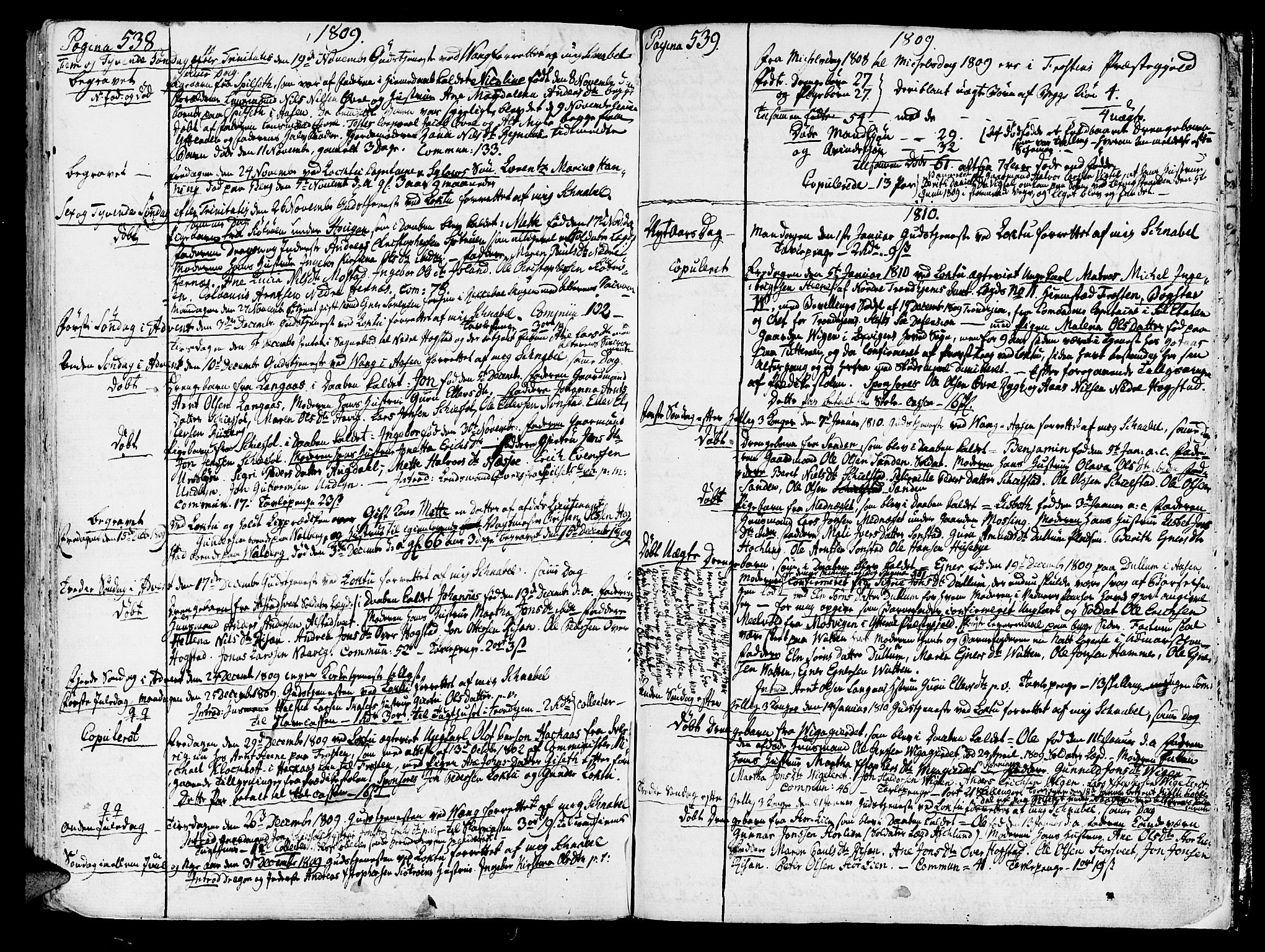 Ministerialprotokoller, klokkerbøker og fødselsregistre - Nord-Trøndelag, SAT/A-1458/713/L0110: Parish register (official) no. 713A02, 1778-1811, p. 538-539