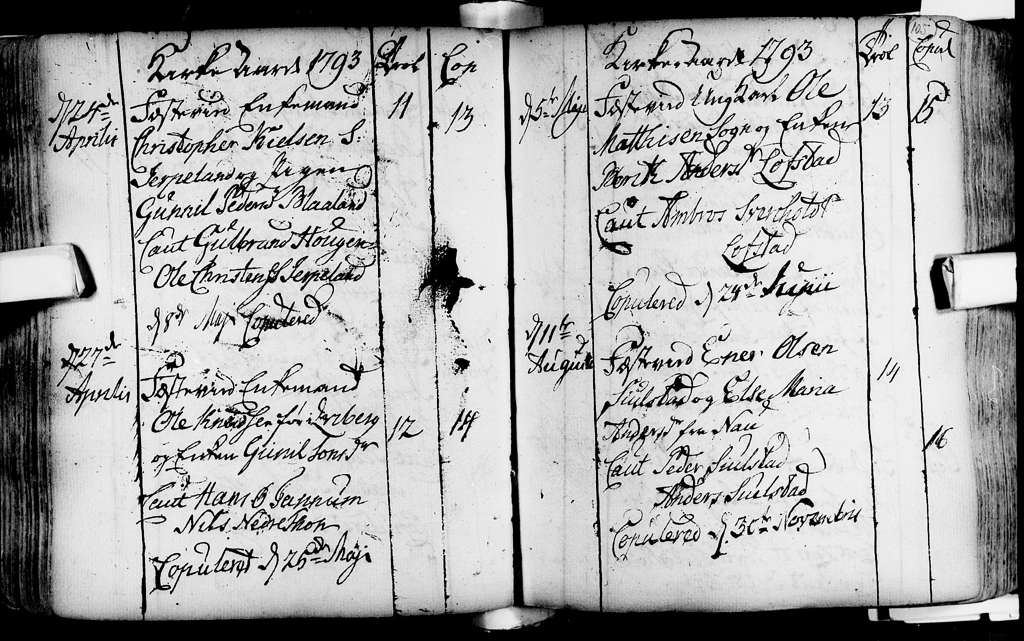 Lardal kirkebøker, AV/SAKO-A-350/F/Fa/L0004: Parish register (official) no. i 4, 1733-1815, p. 105