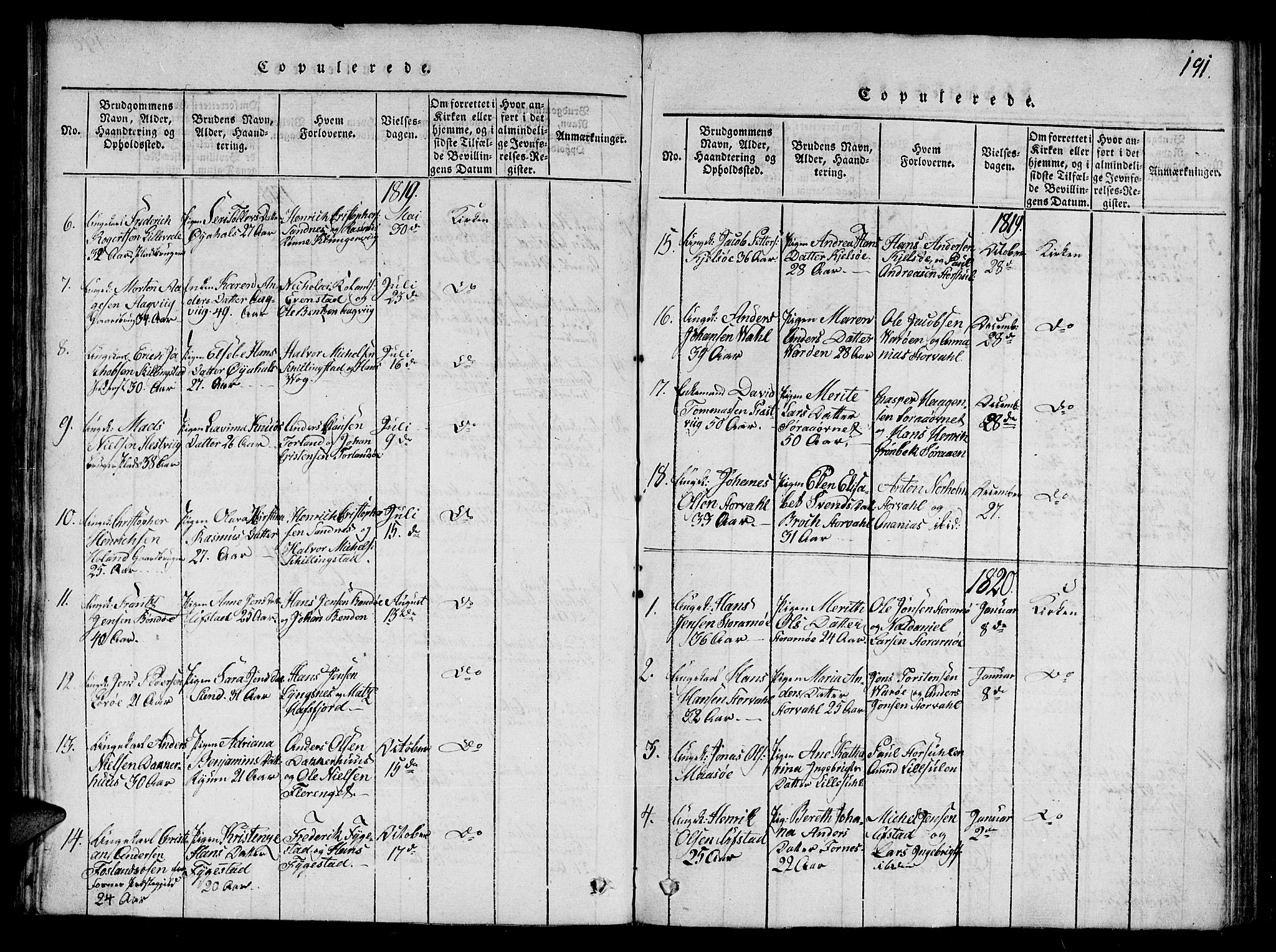 Ministerialprotokoller, klokkerbøker og fødselsregistre - Nord-Trøndelag, SAT/A-1458/784/L0667: Parish register (official) no. 784A03 /1, 1816-1829, p. 191