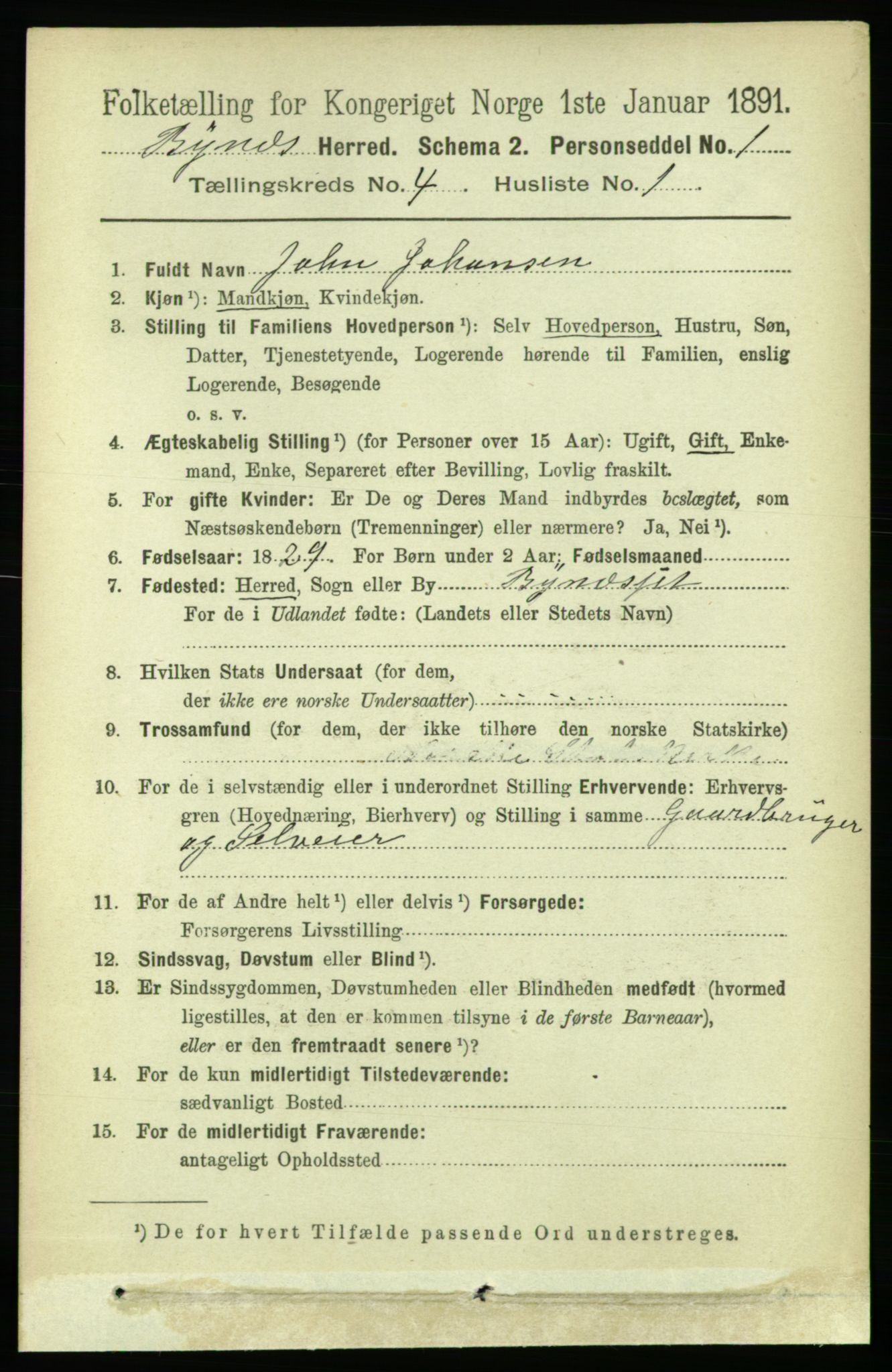 RA, 1891 census for 1655 Byneset, 1891, p. 1583