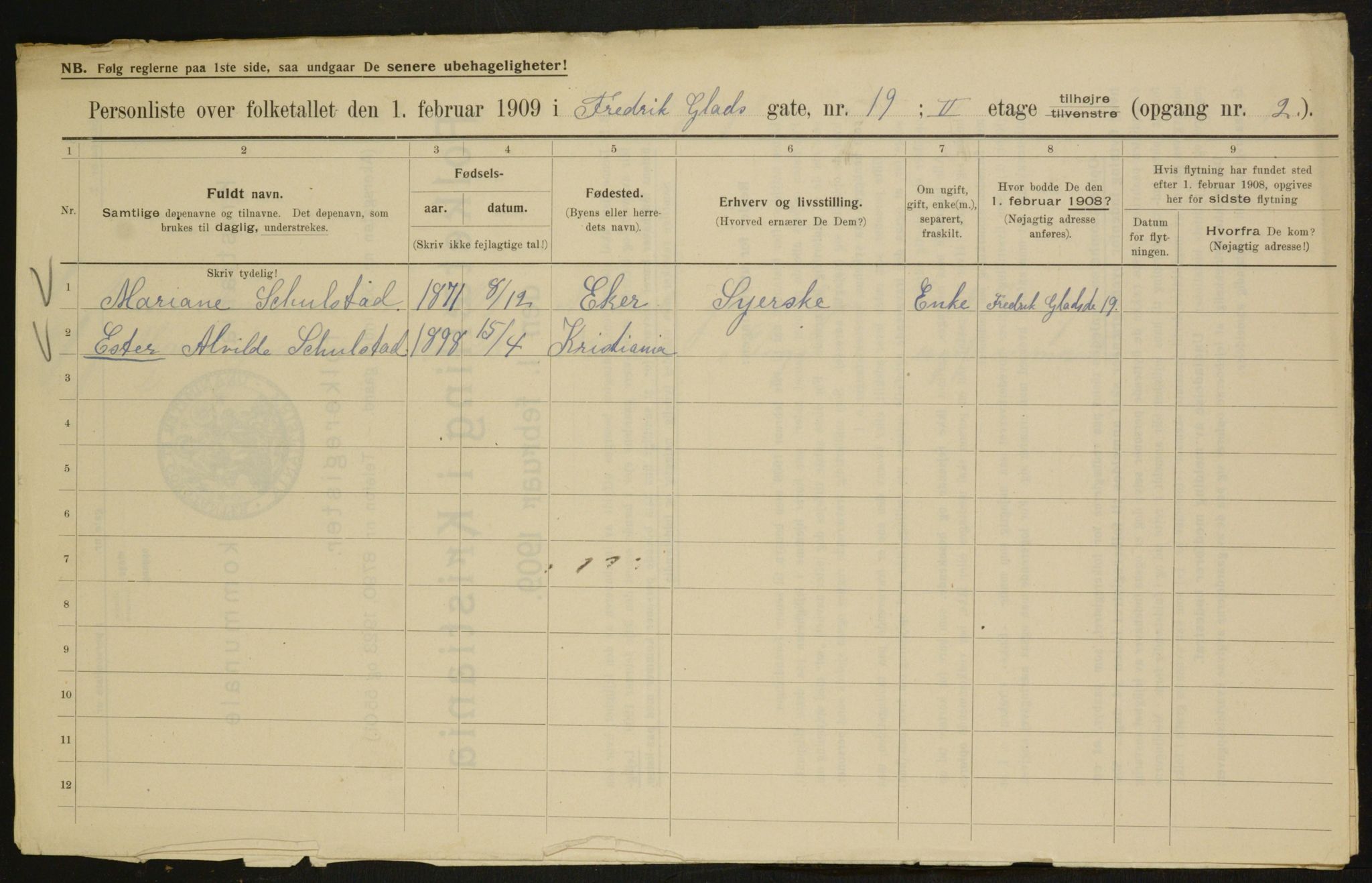 OBA, Municipal Census 1909 for Kristiania, 1909, p. 24088