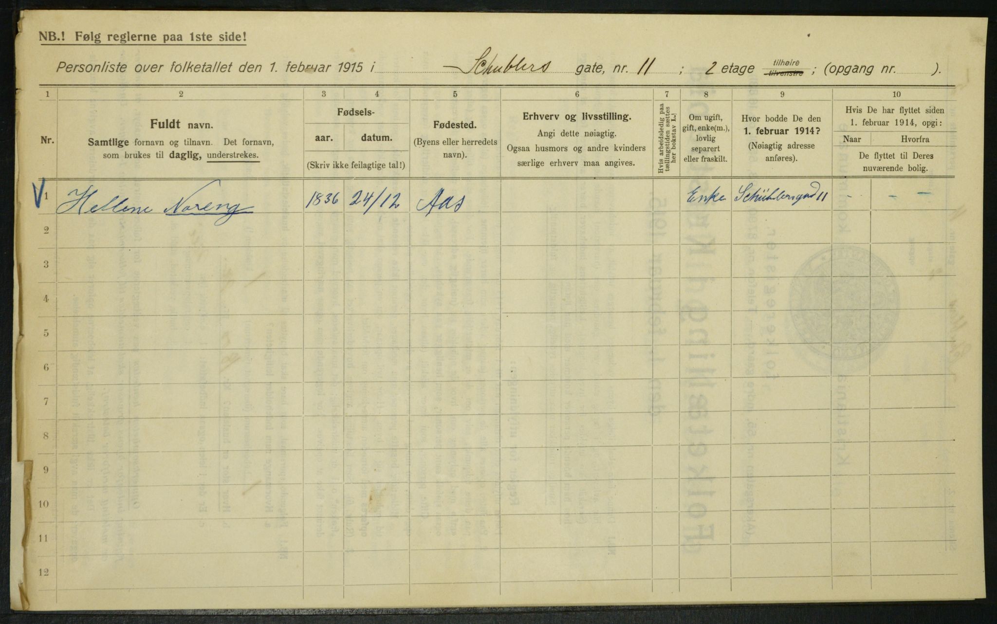 OBA, Municipal Census 1915 for Kristiania, 1915, p. 92689