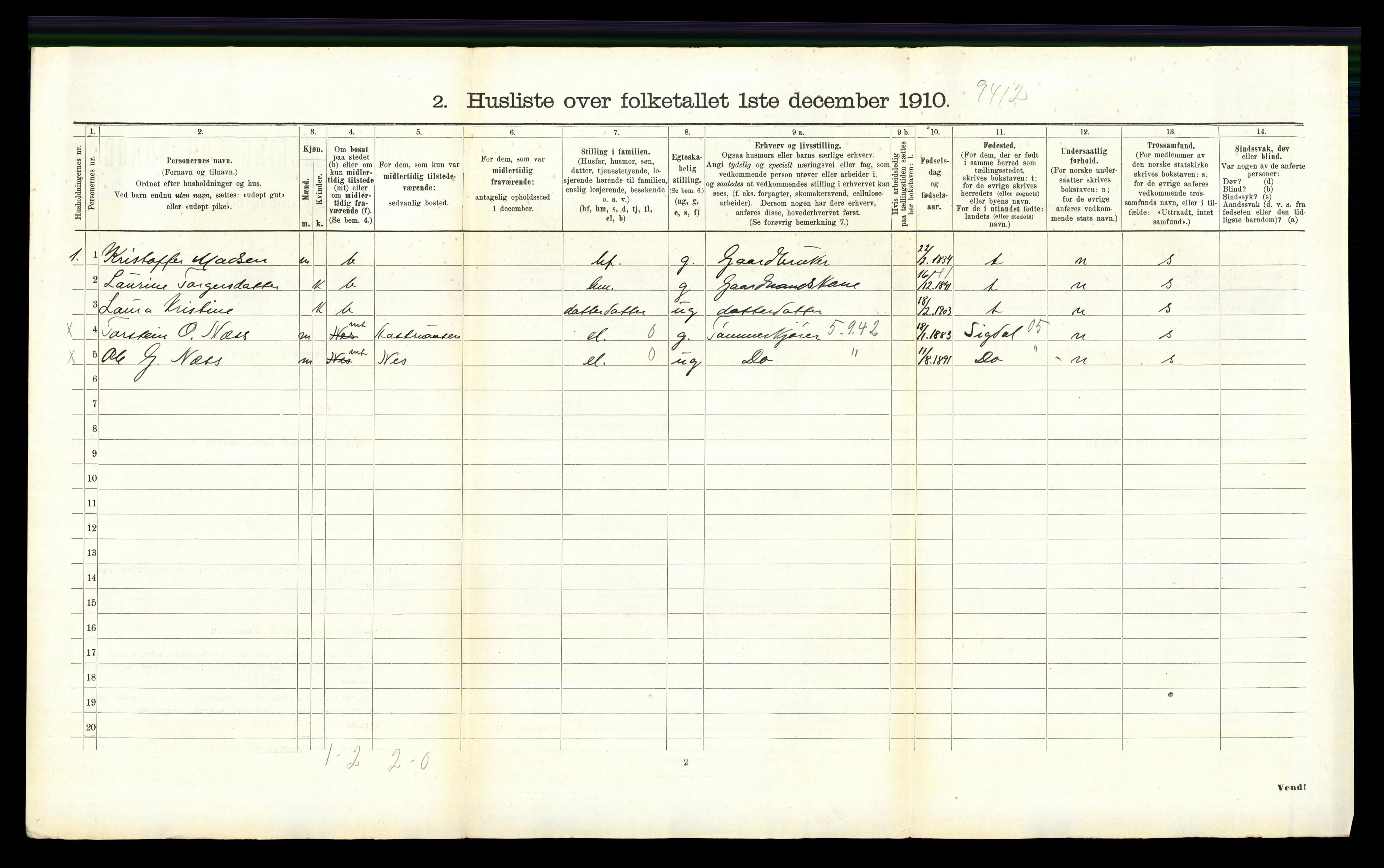 RA, 1910 census for Modum, 1910, p. 3525