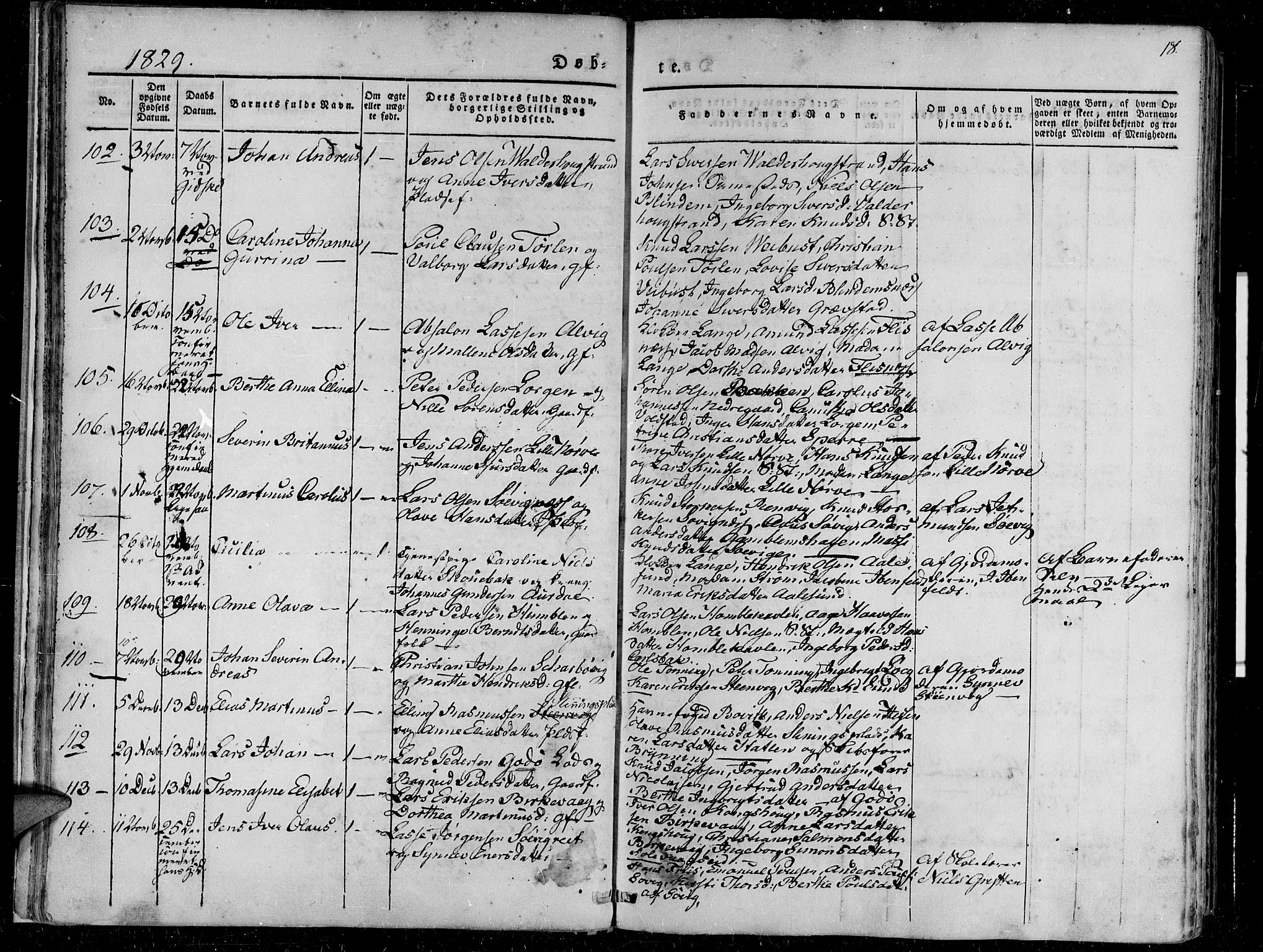 Ministerialprotokoller, klokkerbøker og fødselsregistre - Møre og Romsdal, AV/SAT-A-1454/528/L0395: Parish register (official) no. 528A06, 1828-1839, p. 18