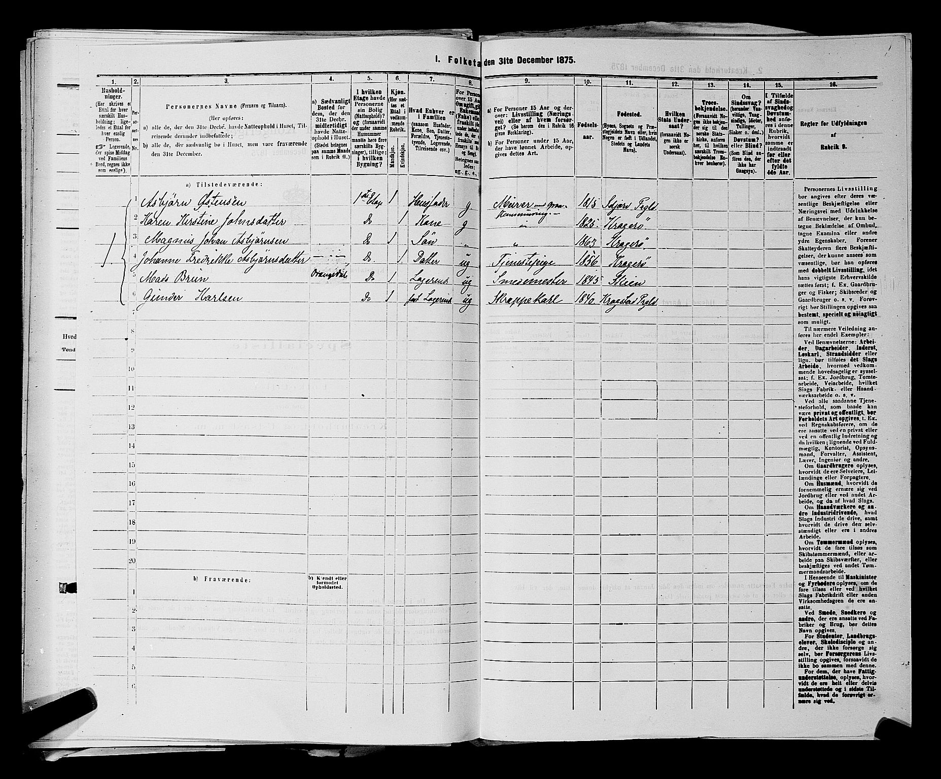 SAKO, 1875 census for 0801P Kragerø, 1875, p. 969