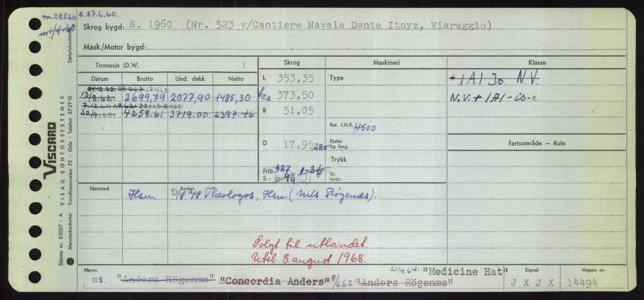 Sjøfartsdirektoratet med forløpere, Skipsmålingen, RA/S-1627/H/Hd/L0024: Fartøy, M-Mim, p. 431