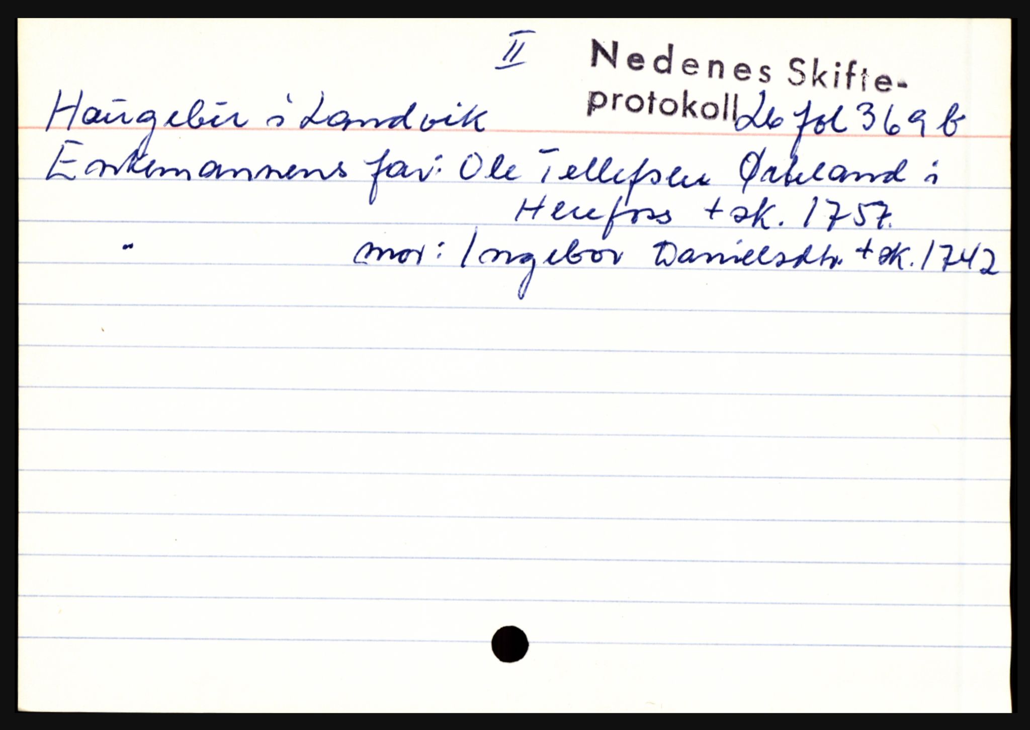 Nedenes sorenskriveri før 1824, AV/SAK-1221-0007/H, p. 11081