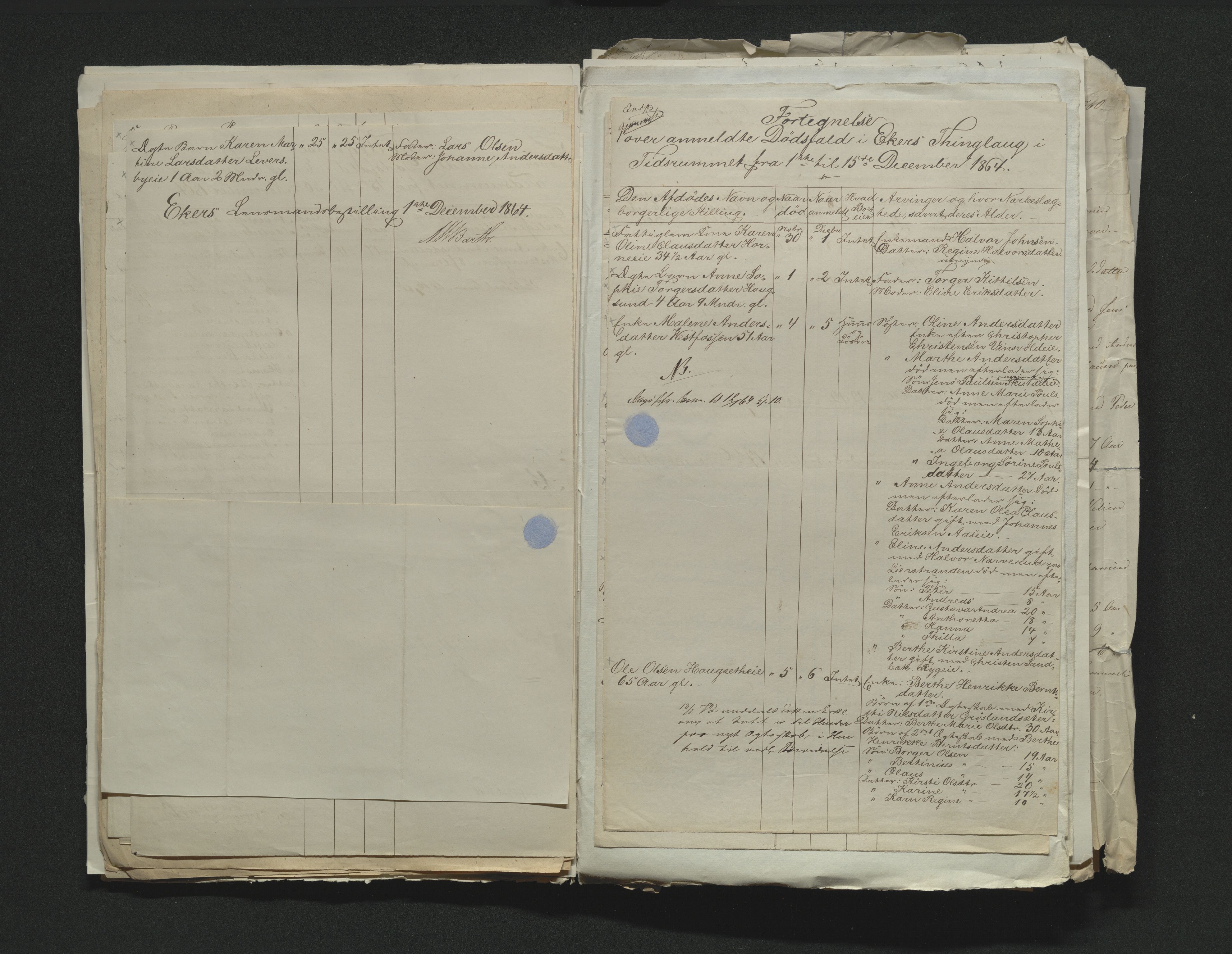 Eiker, Modum og Sigdal sorenskriveri, AV/SAKO-A-123/H/Ha/Hab/L0011: Dødsfallsmeldinger, 1862-1865, p. 388