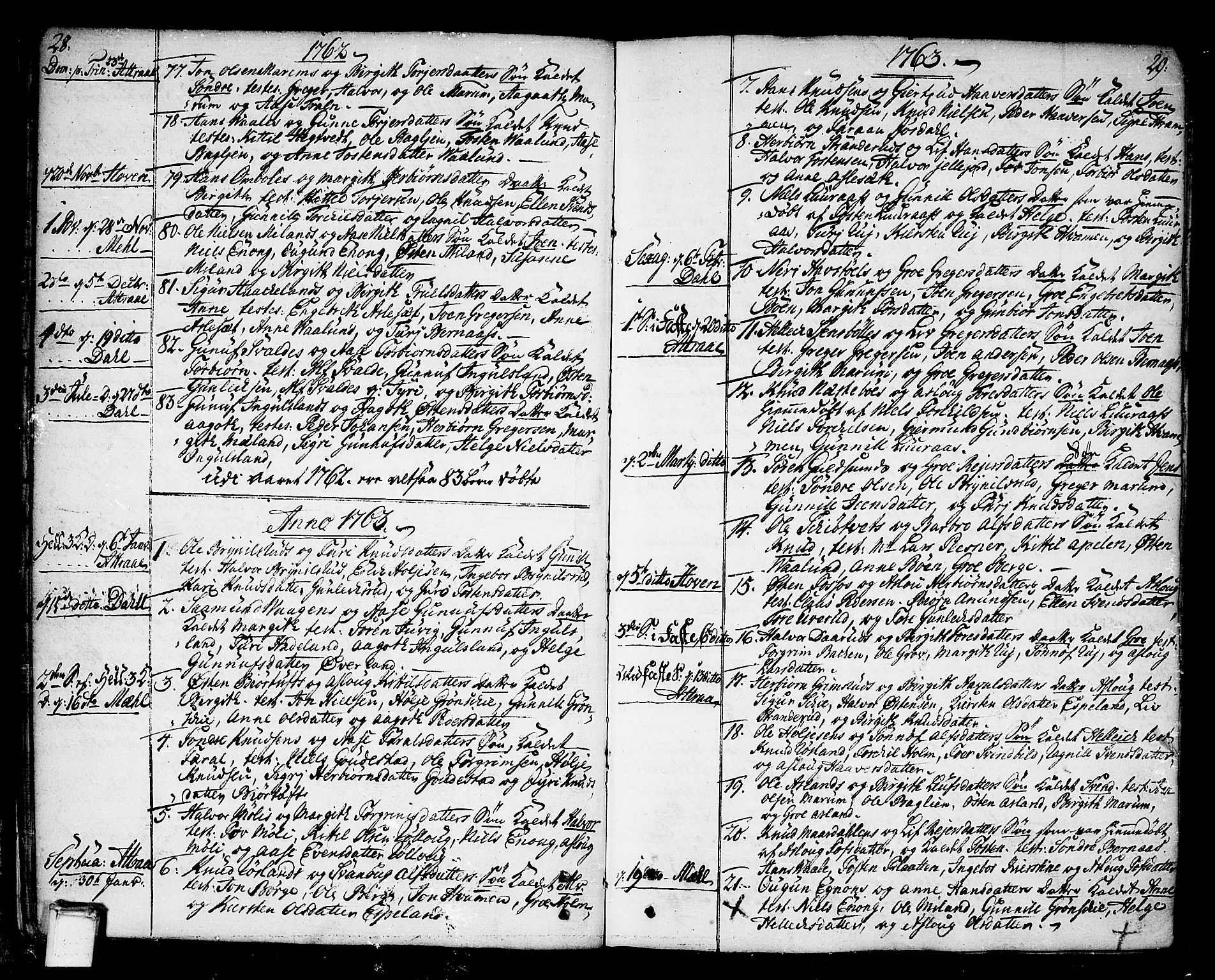 Tinn kirkebøker, SAKO/A-308/F/Fa/L0002: Parish register (official) no. I 2, 1757-1810, p. 28-29