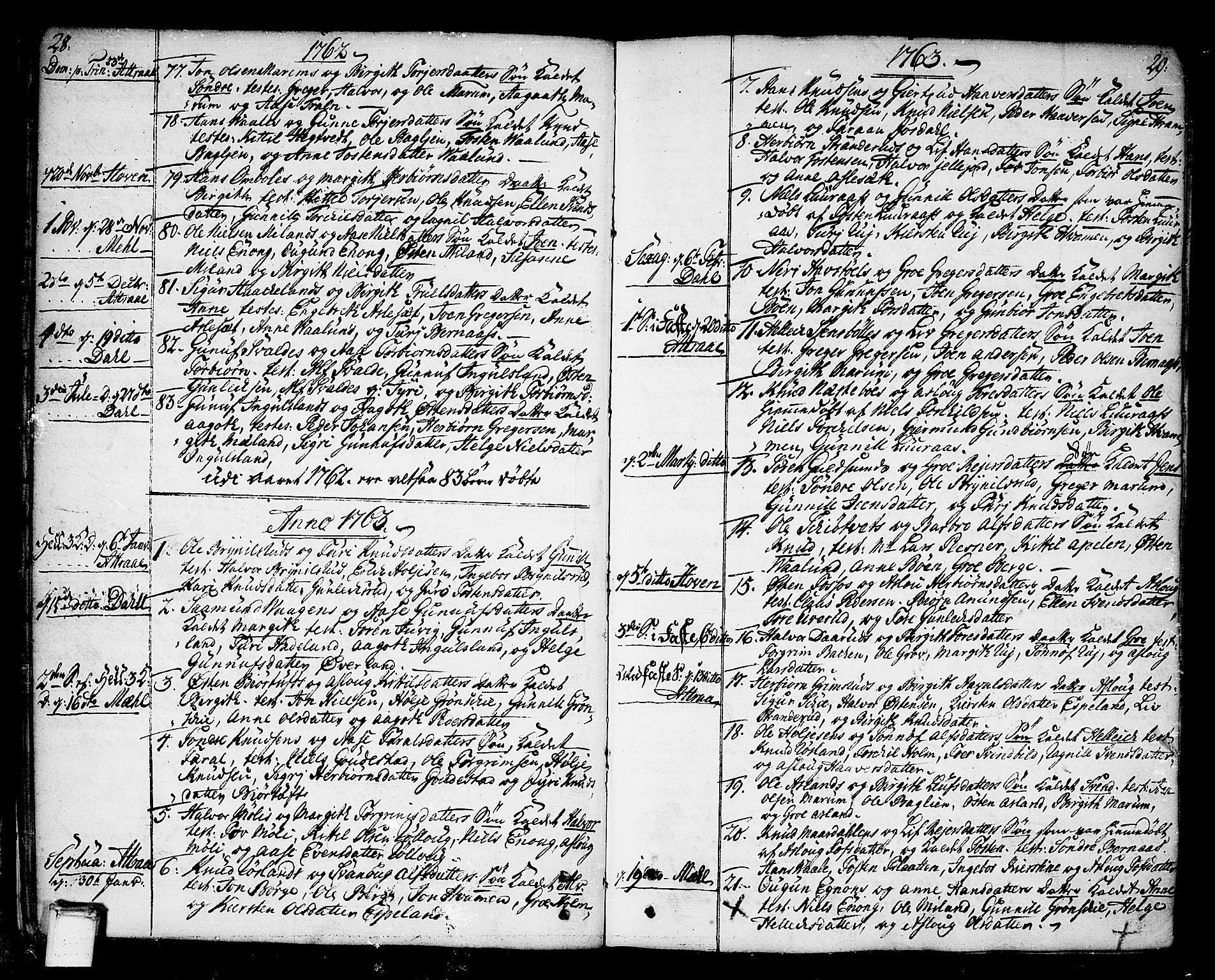 Tinn kirkebøker, AV/SAKO-A-308/F/Fa/L0002: Parish register (official) no. I 2, 1757-1810, p. 28-29