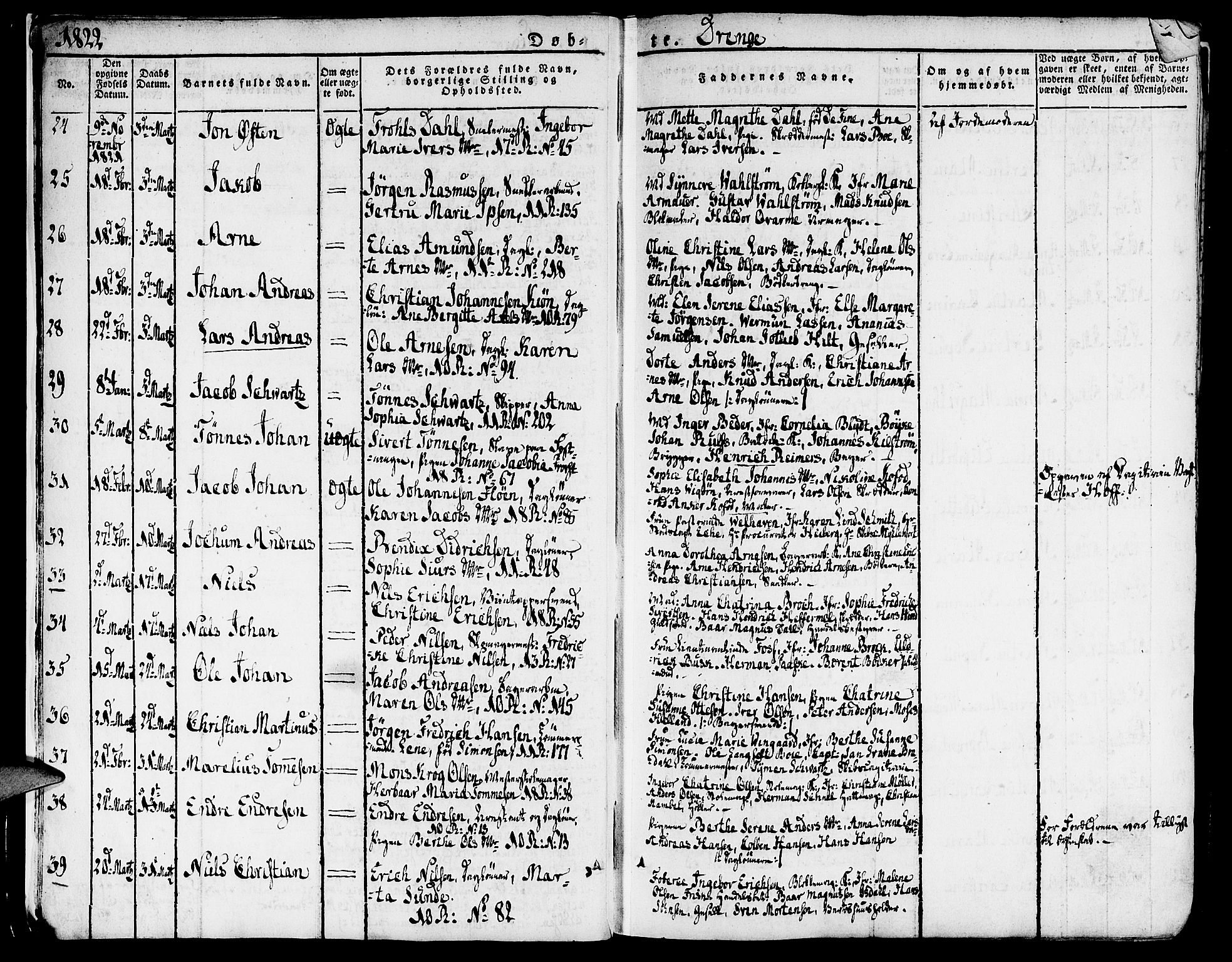 Domkirken sokneprestembete, AV/SAB-A-74801/H/Haa/L0012: Parish register (official) no. A 12, 1821-1840, p. 5