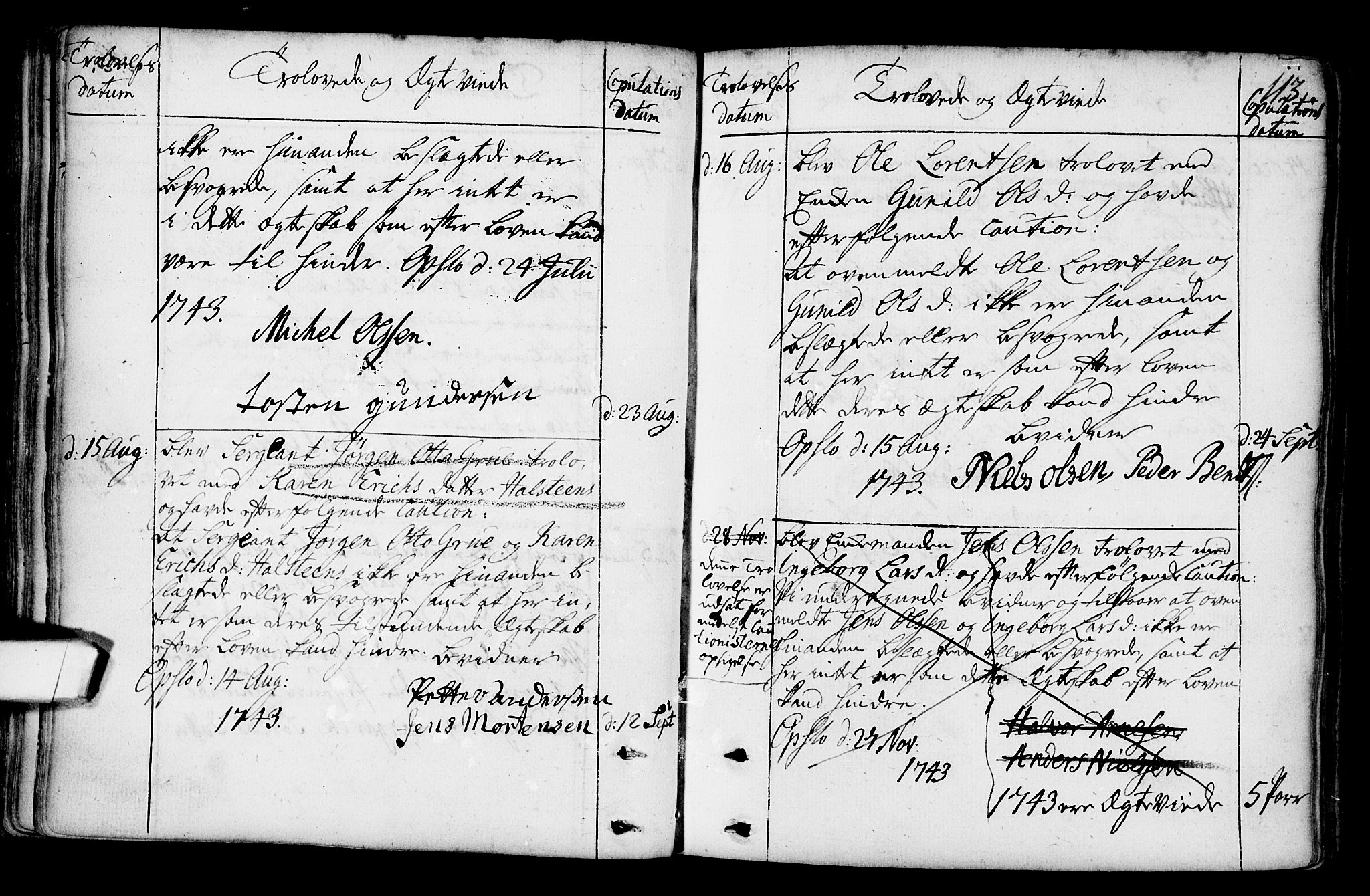 Gamlebyen prestekontor Kirkebøker, SAO/A-10884/F/Fa/L0001: Parish register (official) no. 1, 1734-1818, p. 113