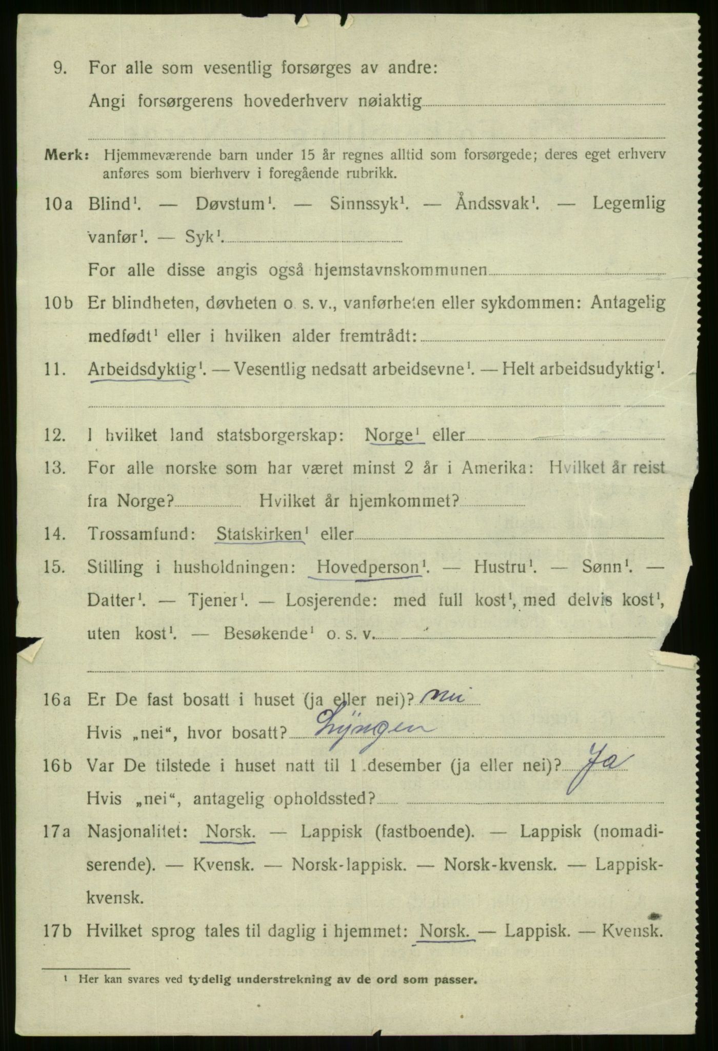 SATØ, 1920 census for Sørfjord, 1920, p. 1837