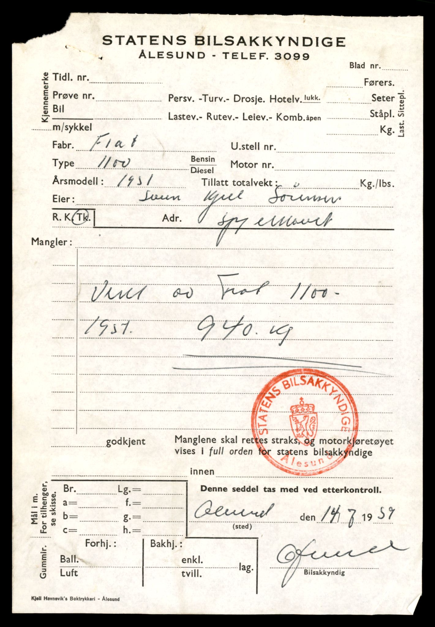 Møre og Romsdal vegkontor - Ålesund trafikkstasjon, AV/SAT-A-4099/F/Fe/L0019: Registreringskort for kjøretøy T 10228 - T 10350, 1927-1998, p. 3099