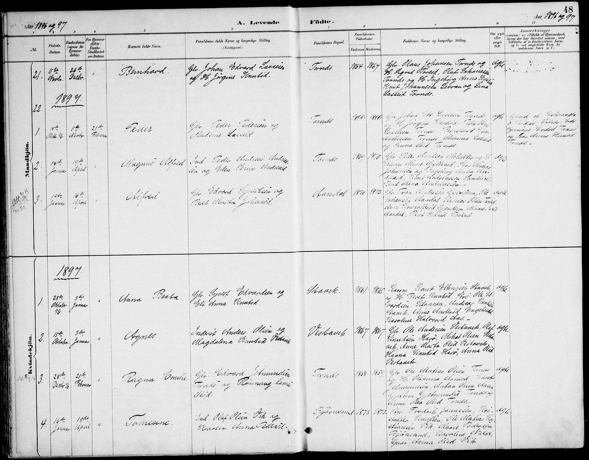 Ministerialprotokoller, klokkerbøker og fødselsregistre - Møre og Romsdal, AV/SAT-A-1454/565/L0750: Parish register (official) no. 565A04, 1887-1905, p. 48