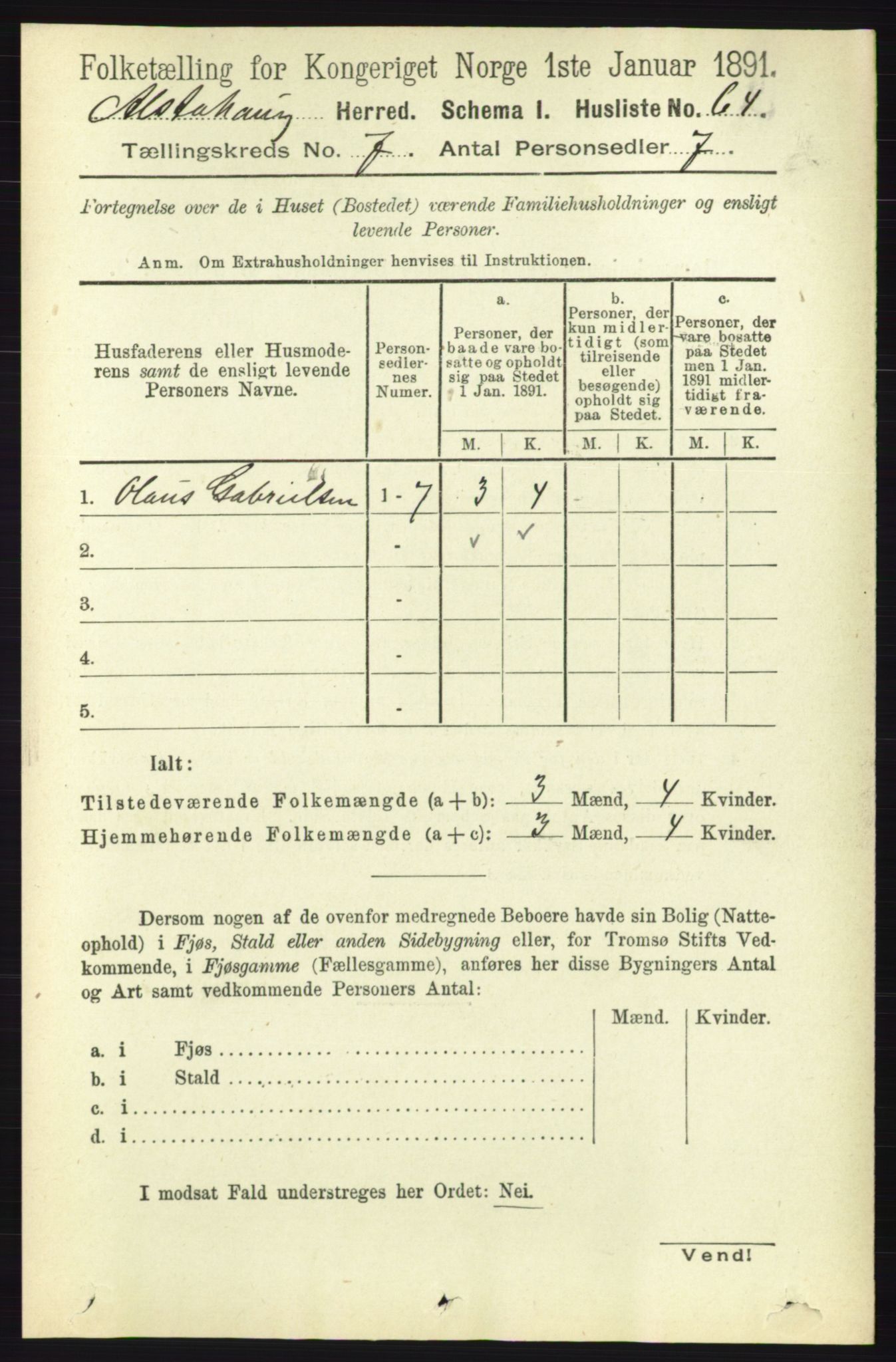 RA, 1891 census for 1820 Alstahaug, 1891, p. 2469
