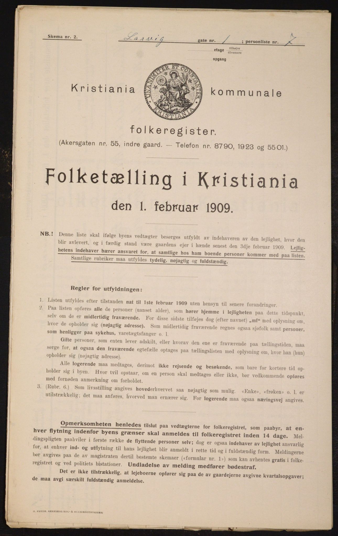 OBA, Municipal Census 1909 for Kristiania, 1909, p. 52095