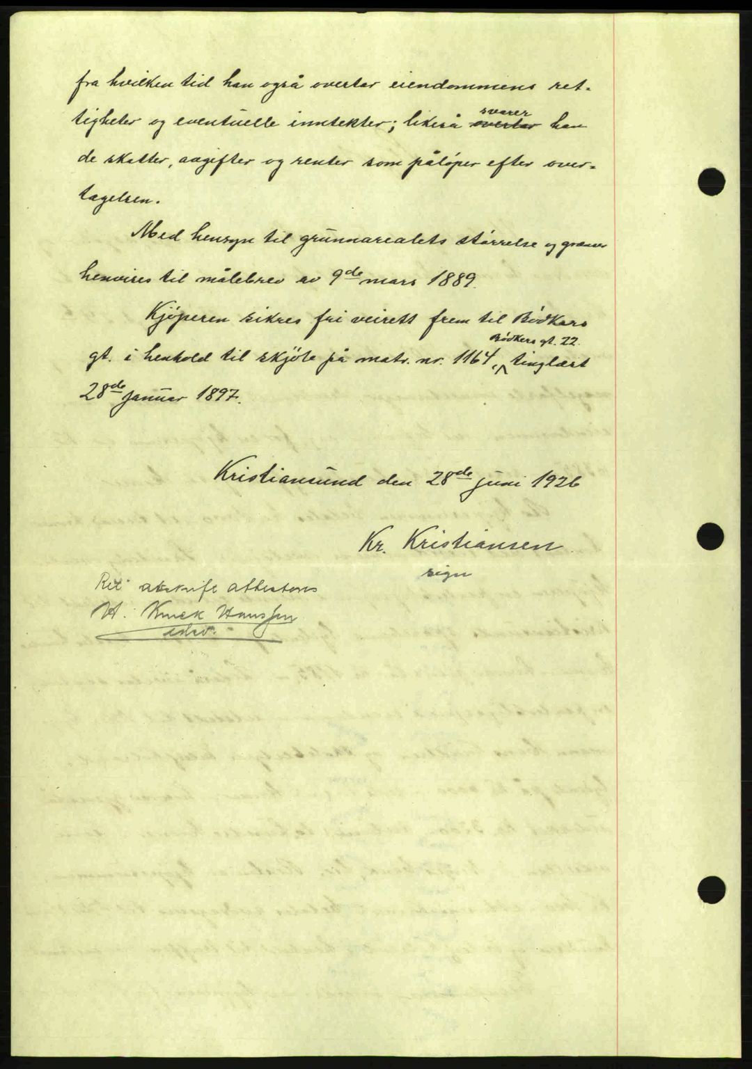 Kristiansund byfogd, AV/SAT-A-4587/A/27: Mortgage book no. 21, 1926-1928, Deed date: 05.07.1926