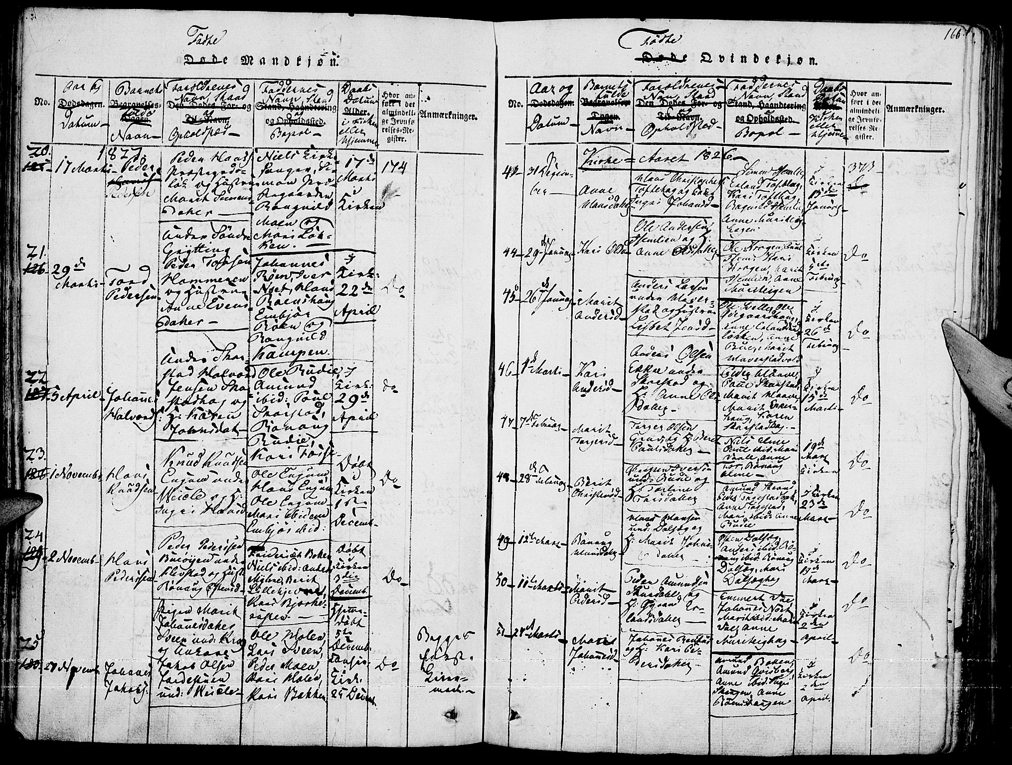 Fron prestekontor, AV/SAH-PREST-078/H/Ha/Haa/L0002: Parish register (official) no. 2, 1816-1827, p. 166