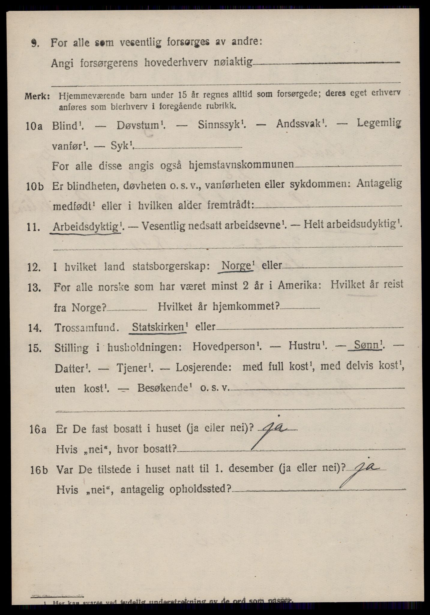 SAT, 1920 census for Syvde, 1920, p. 1009