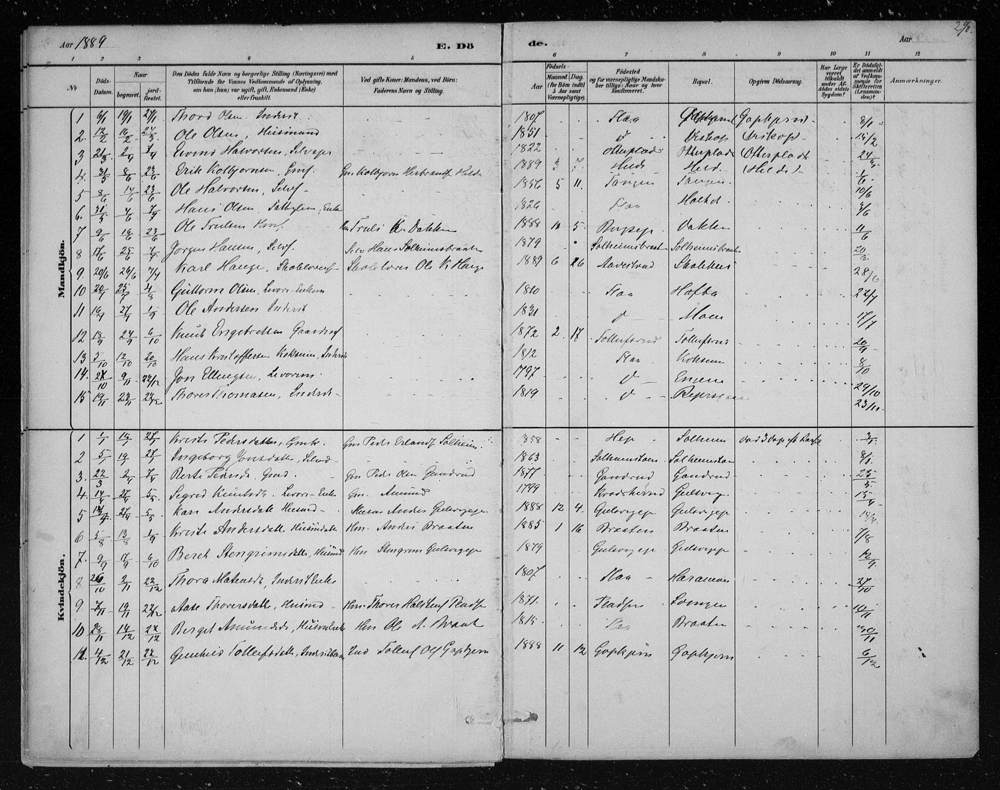 Nes kirkebøker, AV/SAKO-A-236/F/Fa/L0012: Parish register (official) no. 12, 1881-1917, p. 290