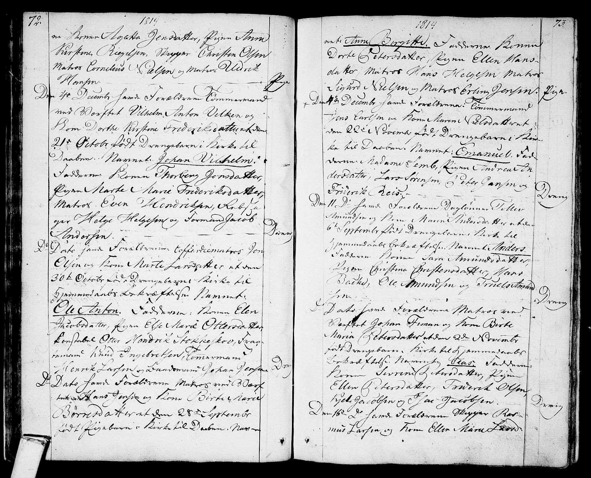 Stavern kirkebøker, SAKO/A-318/F/Fa/L0004: Parish register (official) no. 4, 1809-1816, p. 72-73