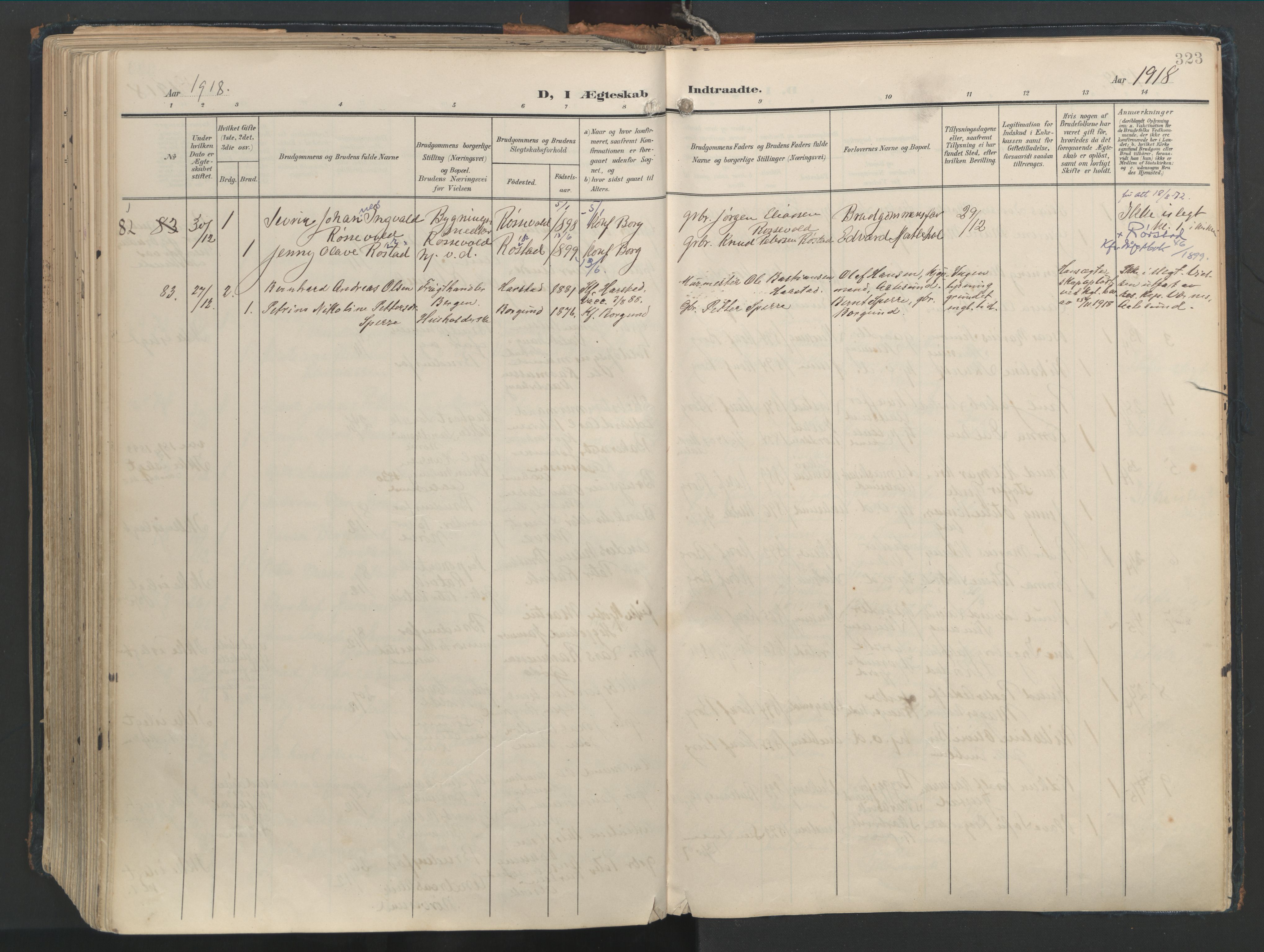 Ministerialprotokoller, klokkerbøker og fødselsregistre - Møre og Romsdal, AV/SAT-A-1454/528/L0411: Parish register (official) no. 528A20, 1907-1920, p. 323