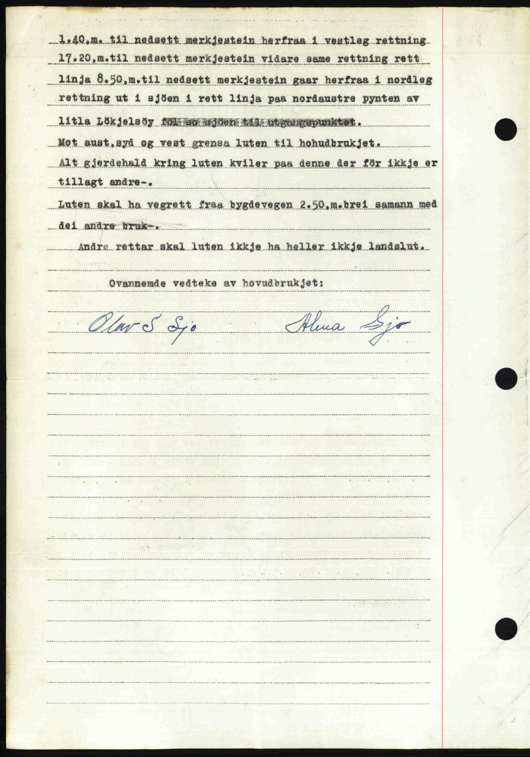 Sunnhordland sorenskrivar, AV/SAB-A-2401: Mortgage book no. A95, 1950-1950, Diary no: : 3011/1950