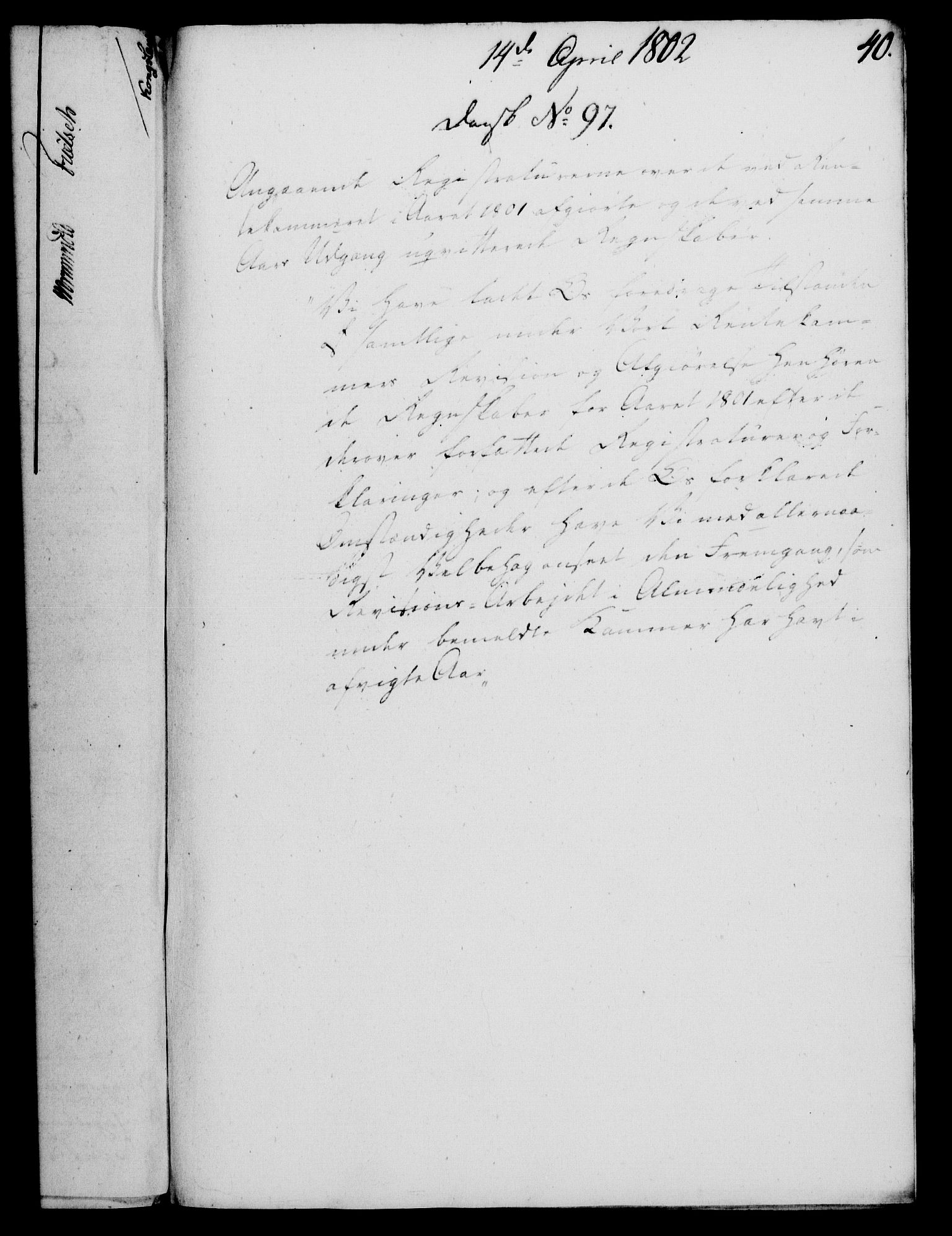 Rentekammeret, Kammerkanselliet, AV/RA-EA-3111/G/Gf/Gfa/L0084: Norsk relasjons- og resolusjonsprotokoll (merket RK 52.84), 1802, p. 236