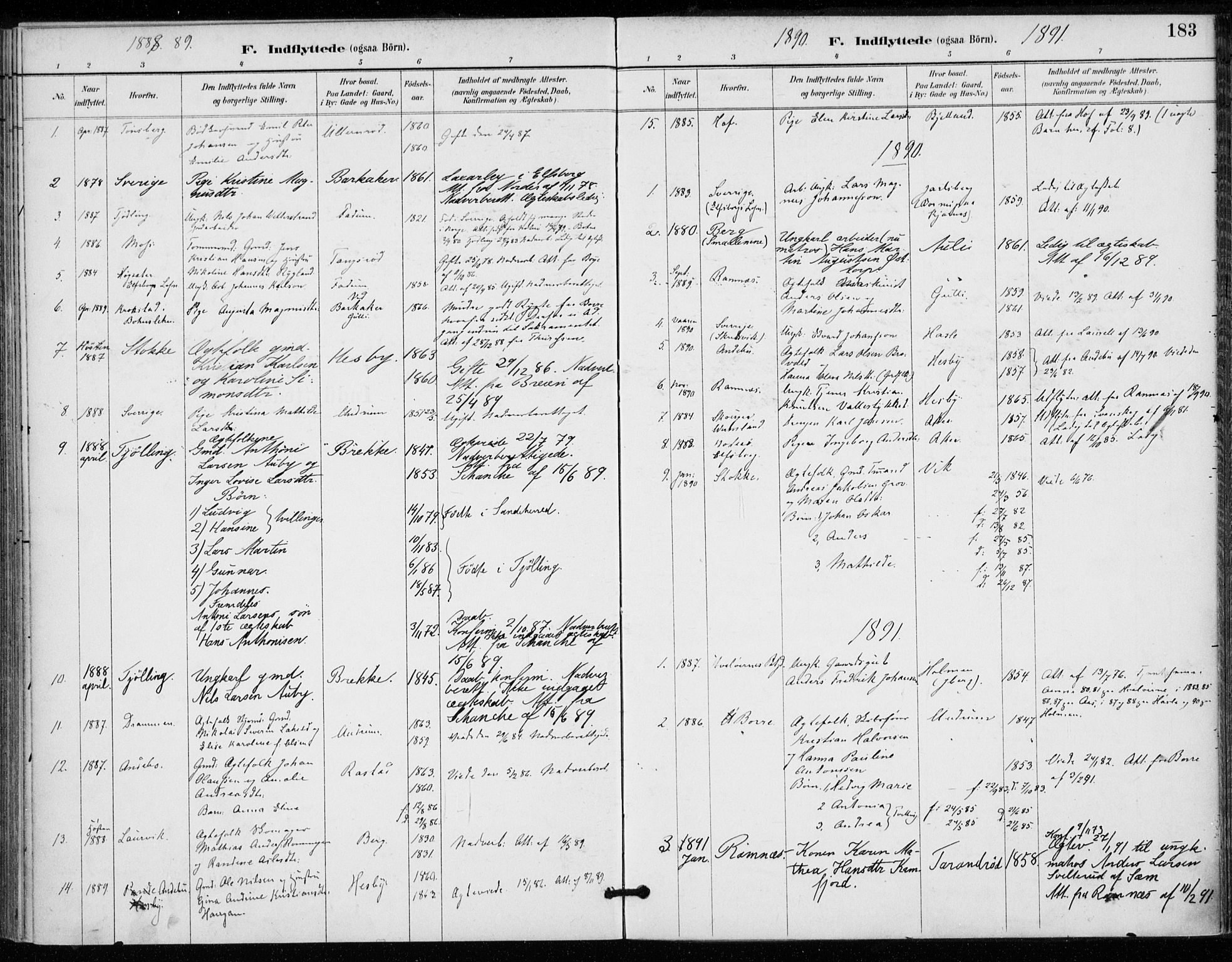 Sem kirkebøker, AV/SAKO-A-5/F/Fa/L0011: Parish register (official) no. I 11, 1888-1904, p. 183