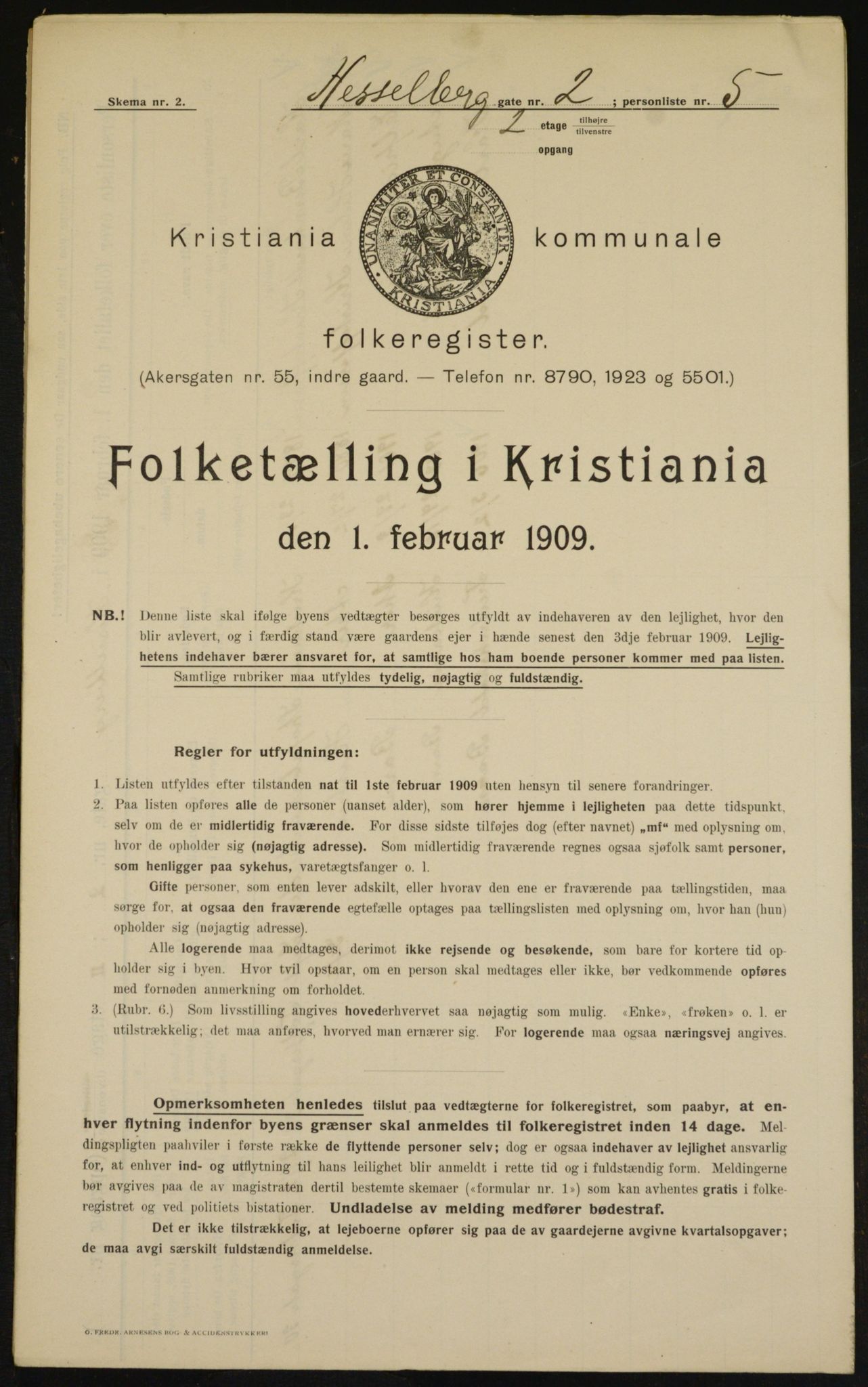 OBA, Municipal Census 1909 for Kristiania, 1909, p. 36097