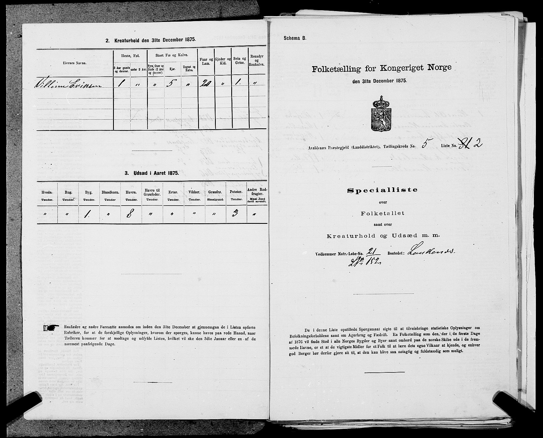 SAST, 1875 census for 1147L Avaldsnes/Avaldsnes og Kopervik, 1875, p. 665