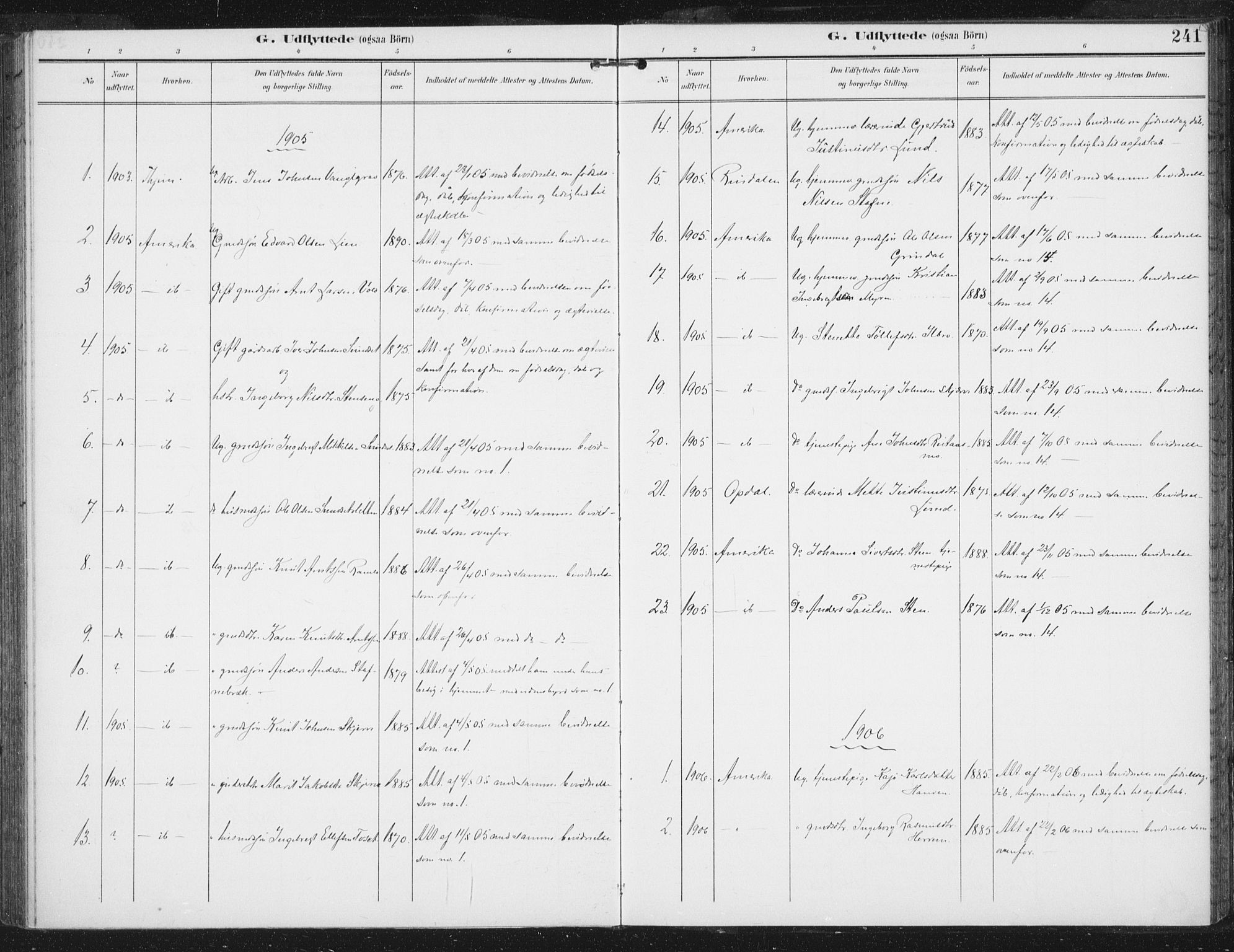 Ministerialprotokoller, klokkerbøker og fødselsregistre - Sør-Trøndelag, SAT/A-1456/674/L0872: Parish register (official) no. 674A04, 1897-1907, p. 241