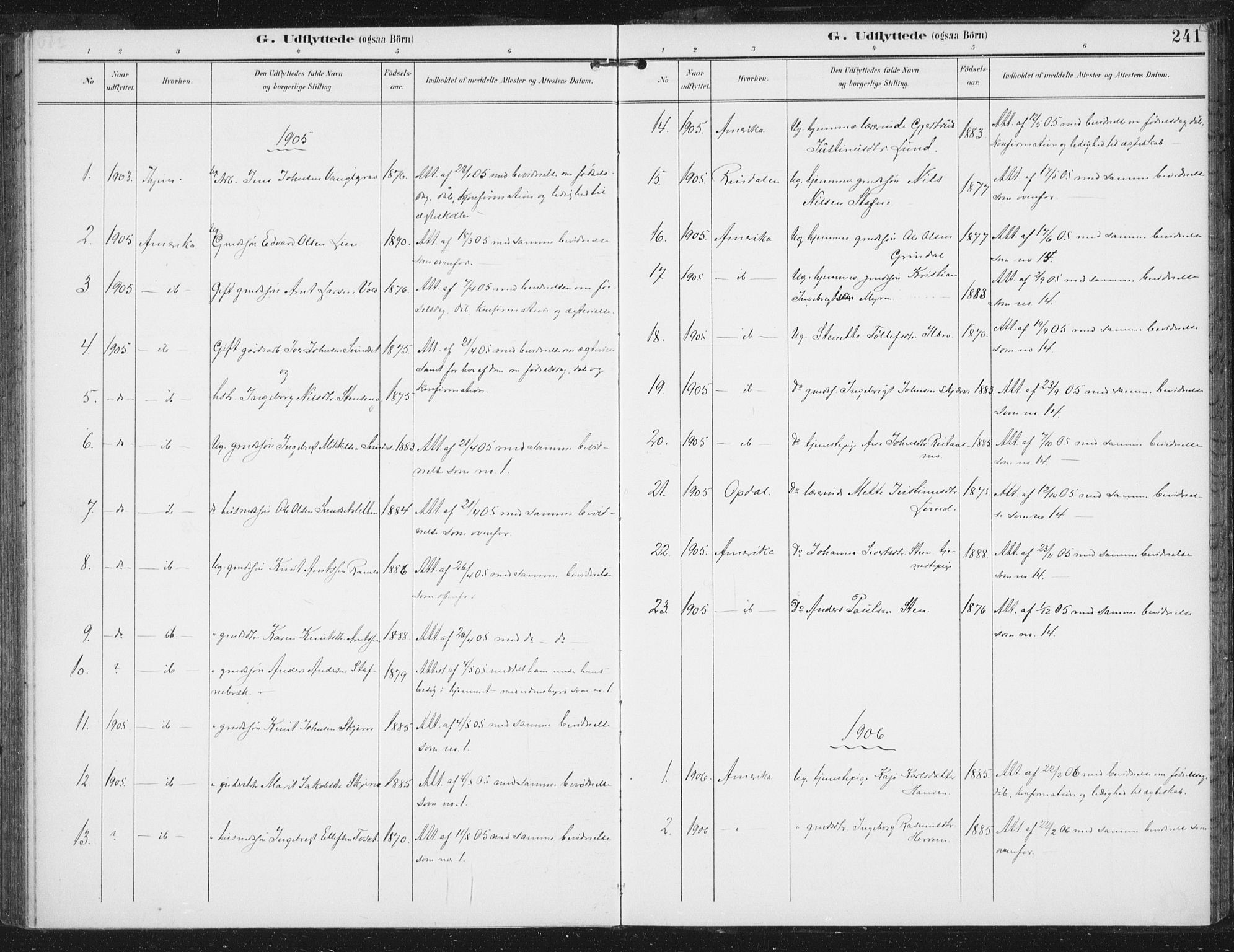 Ministerialprotokoller, klokkerbøker og fødselsregistre - Sør-Trøndelag, AV/SAT-A-1456/674/L0872: Parish register (official) no. 674A04, 1897-1907, p. 241