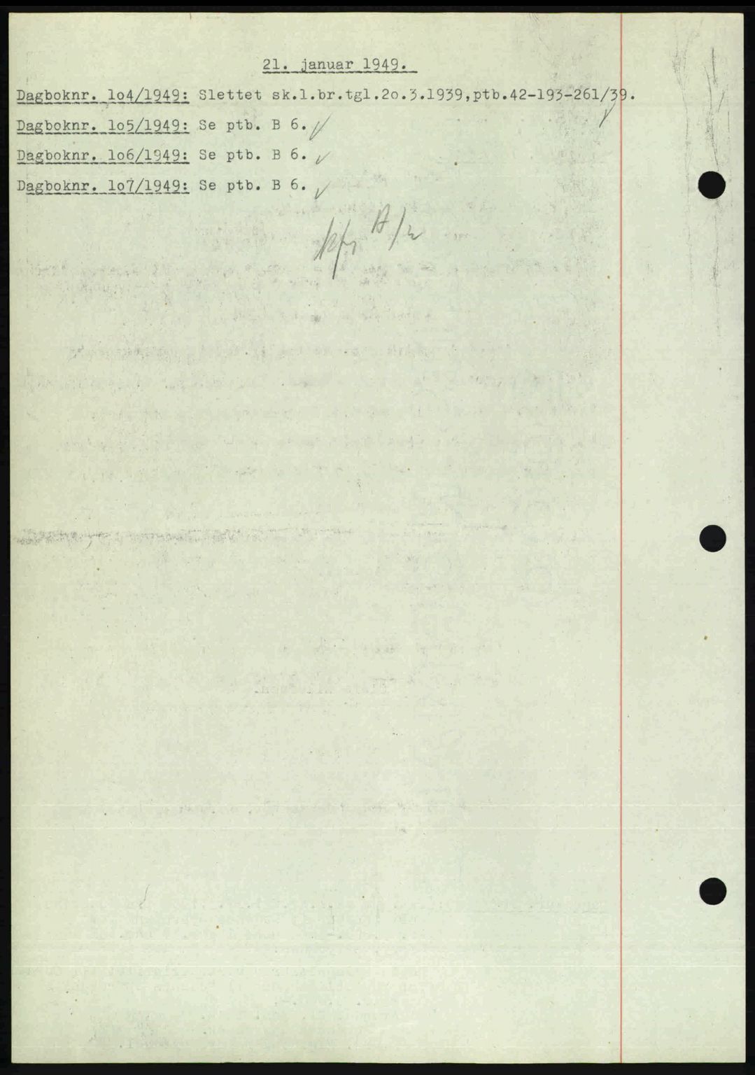 Nedenes sorenskriveri, AV/SAK-1221-0006/G/Gb/Gba/L0060: Mortgage book no. A12, 1948-1949, Diary no: : 104/1949