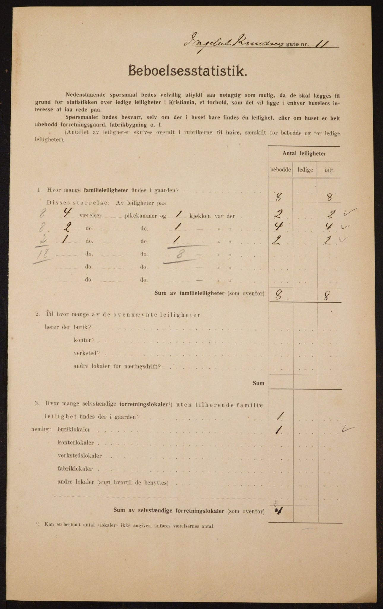 OBA, Municipal Census 1910 for Kristiania, 1910, p. 42935