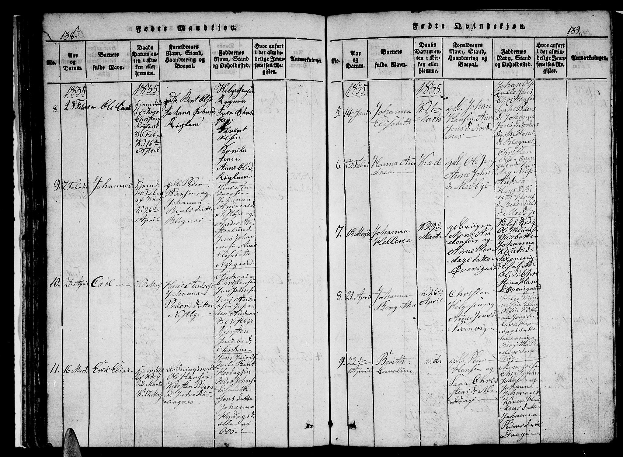 Ministerialprotokoller, klokkerbøker og fødselsregistre - Nordland, AV/SAT-A-1459/847/L0676: Parish register (copy) no. 847C04, 1821-1853, p. 138-139