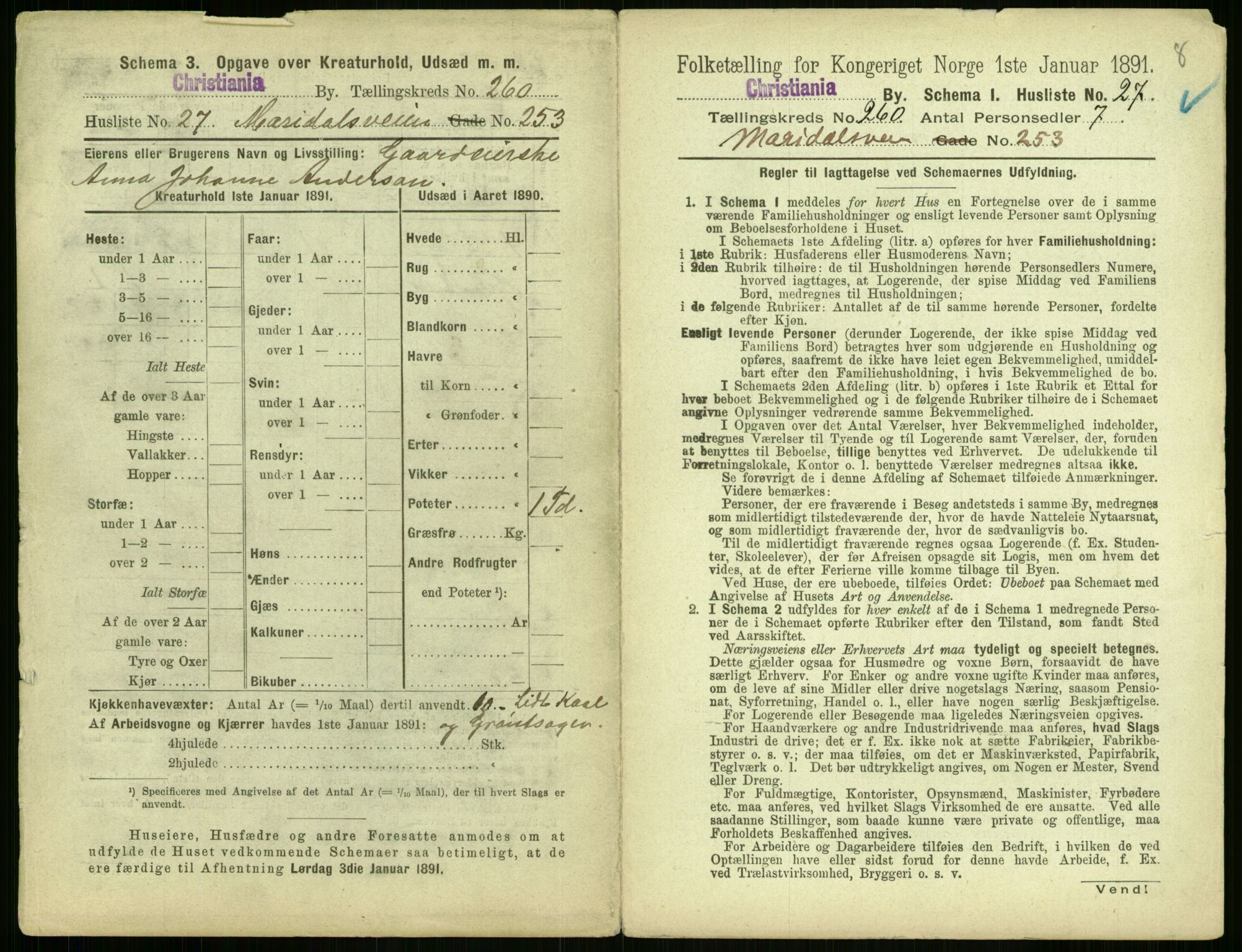 RA, 1891 census for 0301 Kristiania, 1891, p. 157813